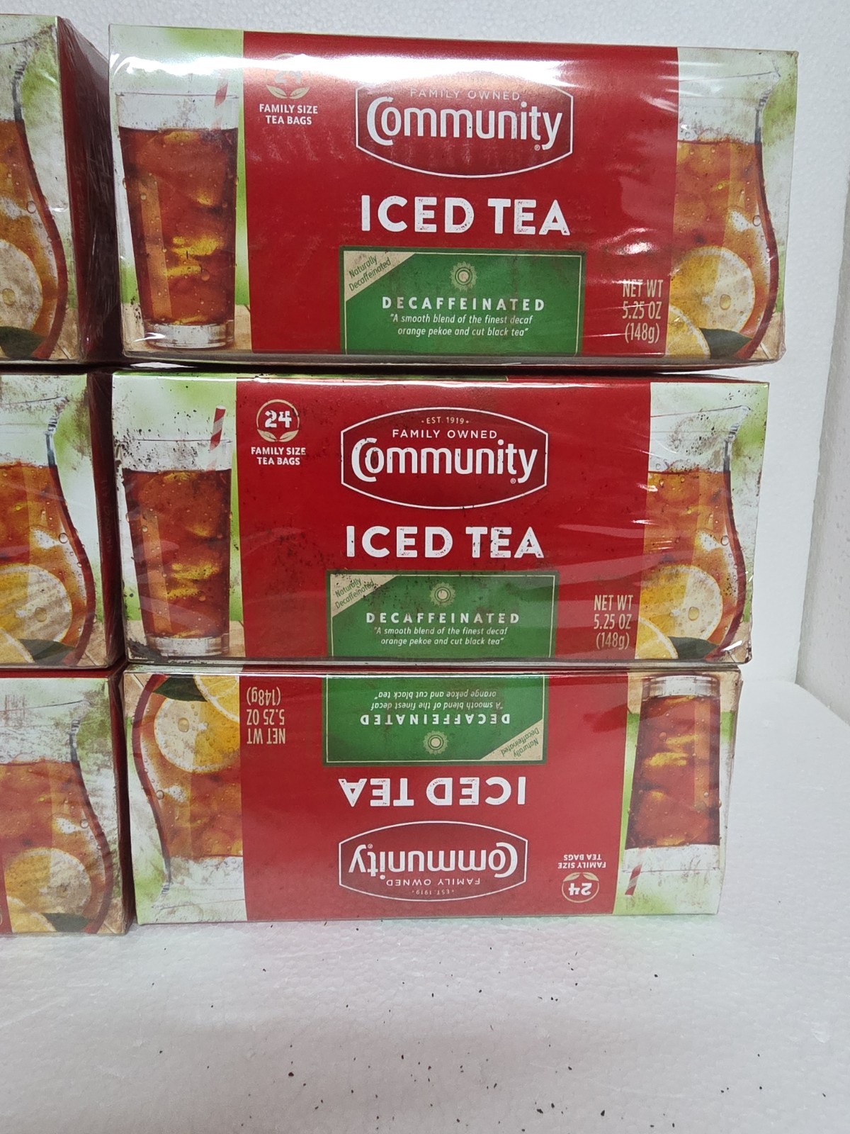 6Pack-Community Coffee Decaf Tea, 24 Iced Tea- (Outer Packaging Damaged) See Pic
