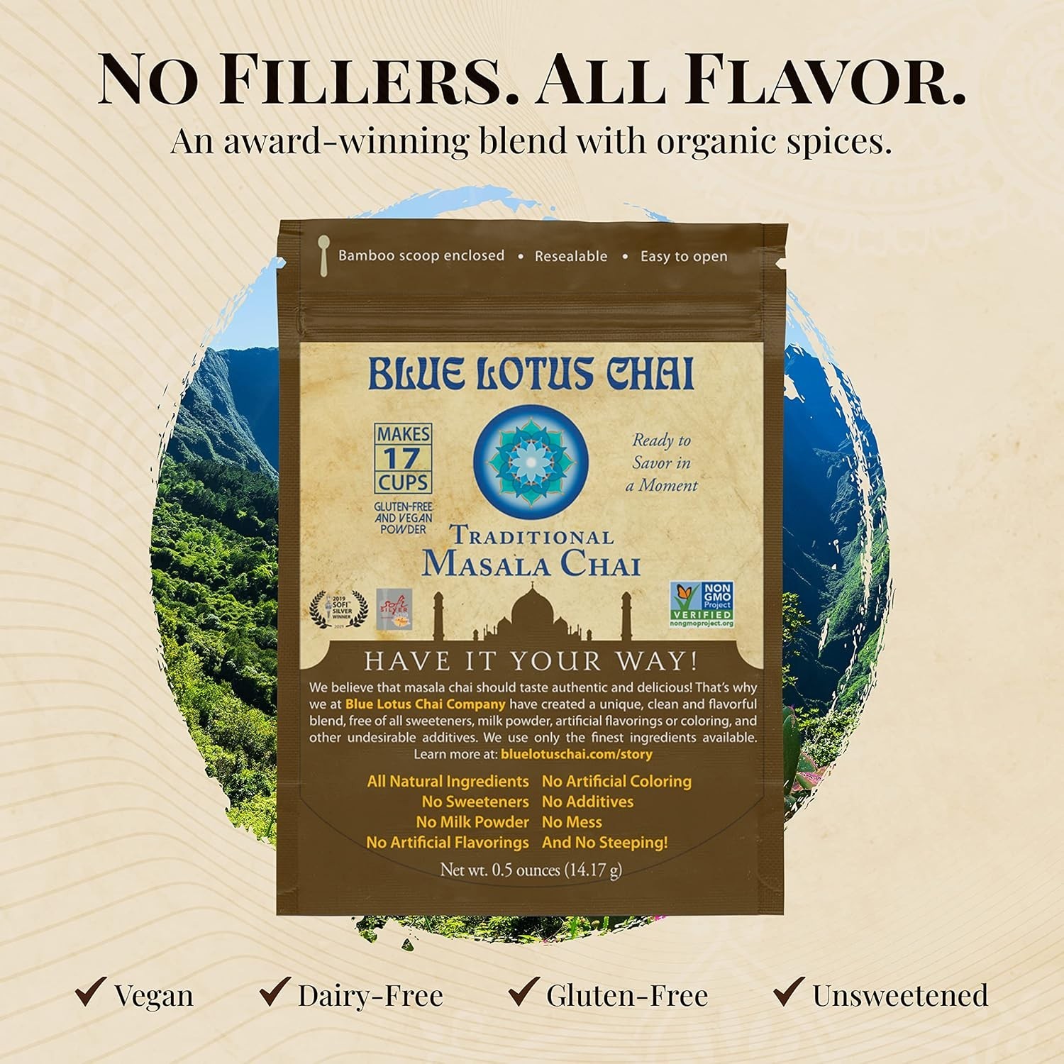 Instant Masala Chai Powder – Makes 17 Cups of Organic Gluten-Free Delight