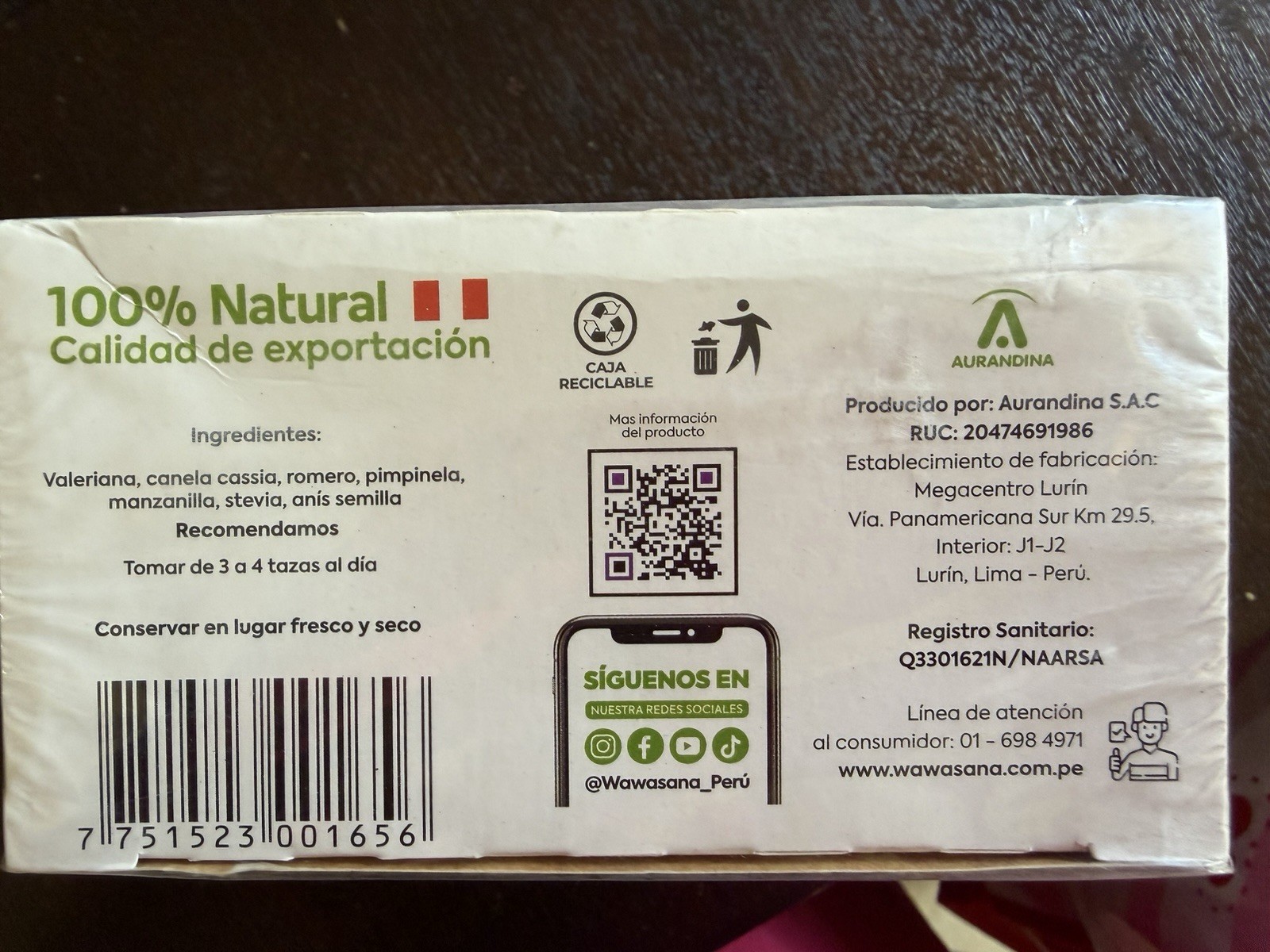 Wawasana RELAX tea 50 bags Peruvian herbs mix. Zen minded people love it
