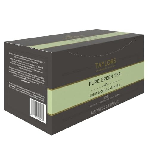 Taylors of Harrogate Pure Green Tea, Individually 100 Count (Pack 1)