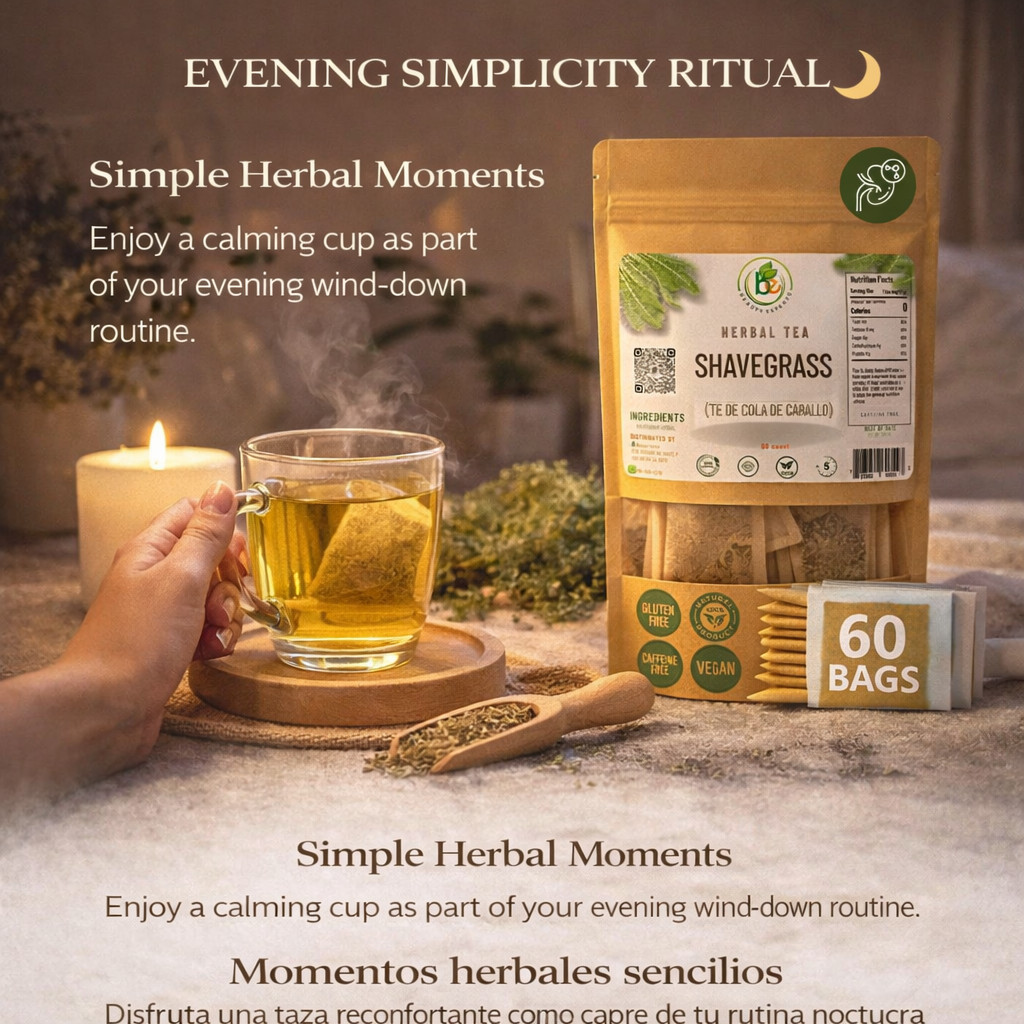 Cola de Caballo Té (Shavegrass/Horsetail Tea) – 60 Tea Bags – 100% Natural, Vega