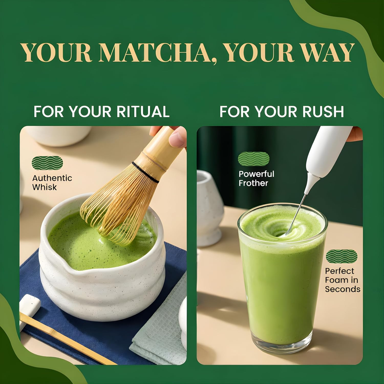 ® MATCHA WHISK SET PREMIUM 11Pcs – Professional Matcha Kit Set with Matcha Bowl,
