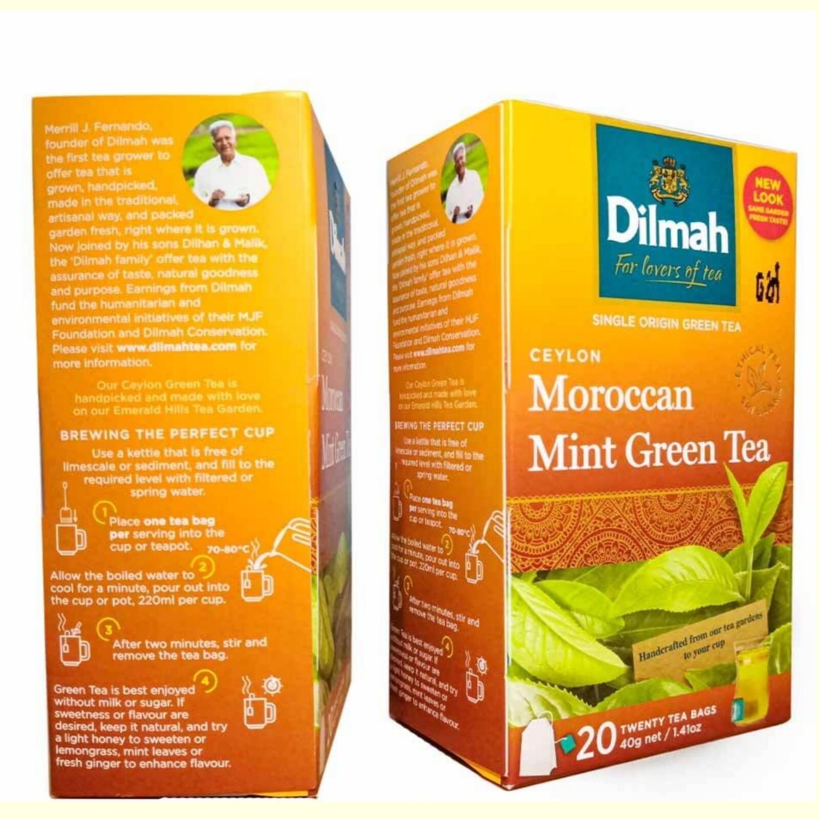 Dilmah Moroccan Mint Green Tea 100 Bags (5x 20) Pure Ceylon Single Origin Bulk