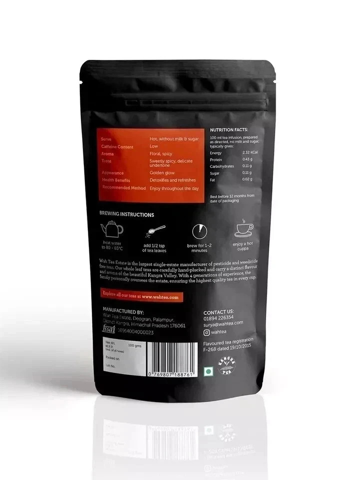 Wah Tea Kashmiri Kahwa Green Tea Leaves 100g