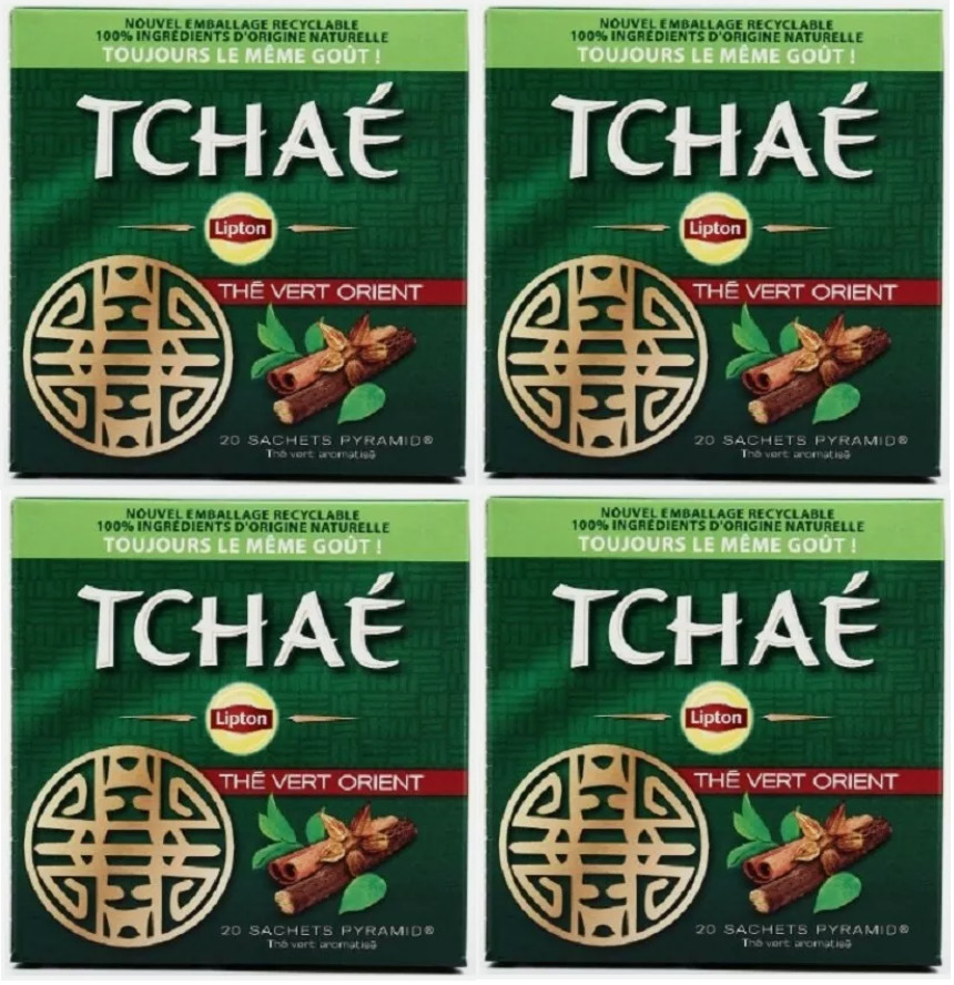 LIPTON GREEN TEA CHAI – TCHAE – 4×20 TEA BAGS – NATURAL VERT ORIENT INFUSION
