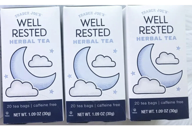 3 Packs Trader Joe’s Well Rested Herbal Tea 20 Tea Bags 1.09 oz Each Pack