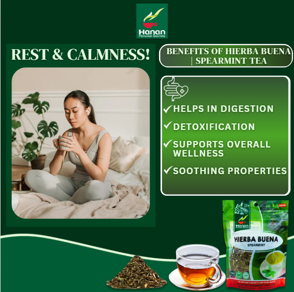 Spearmint Leaves (Hierba Buena) 1.1 oz (30 g) – Dried Mentha Spicata Herbal Tea