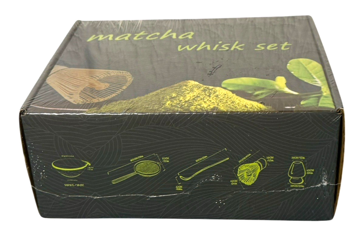 Matcha Whisk Set with Matcha Bowl, Bamboo Whisk, Scoop, Sifter & Holder