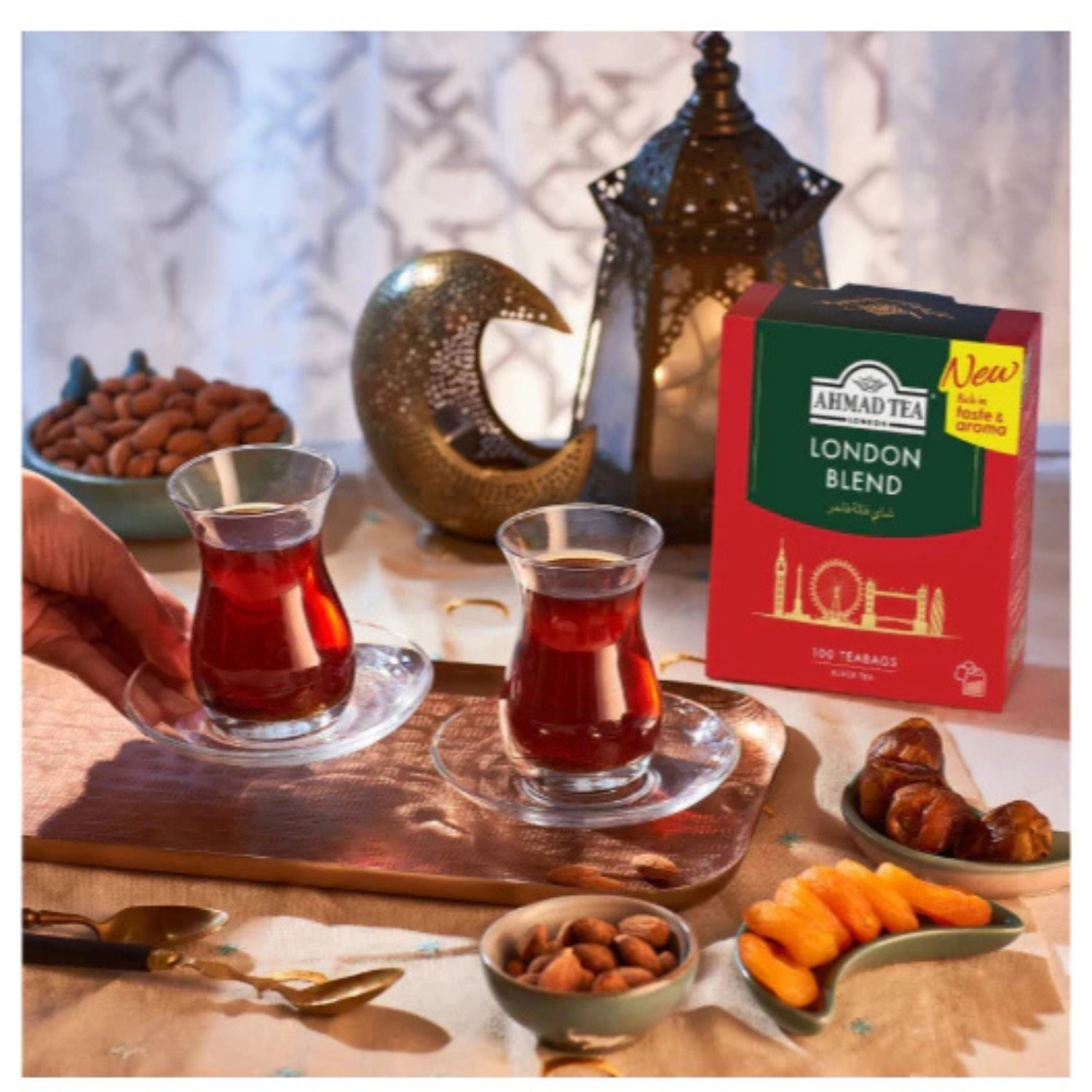 Ahmad Tea London Blend Black Tea – 100 Tagged Teabags Premium Full-Bodied Flavor