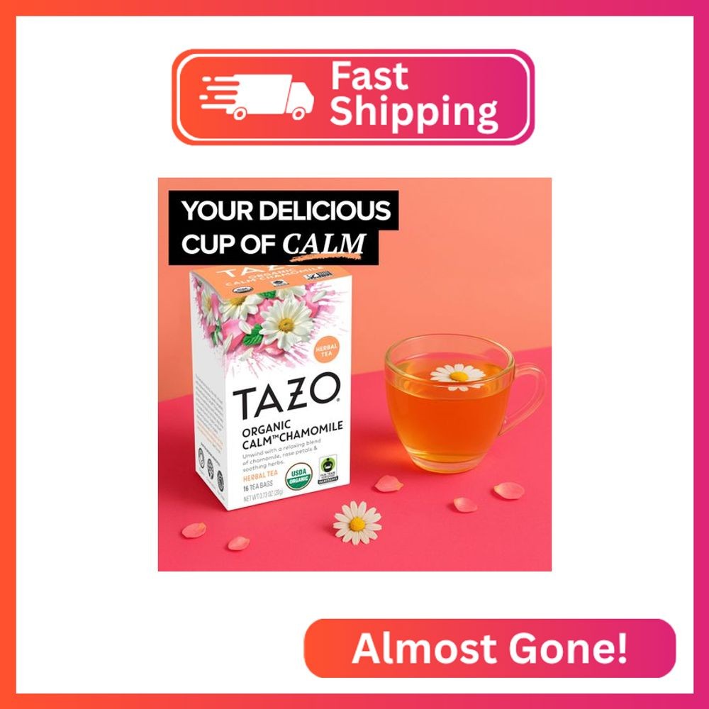 TAZO Calm Chamomile Herbal Tea Bags, Caffeine Free Blend, 16 Total Tea Bags
