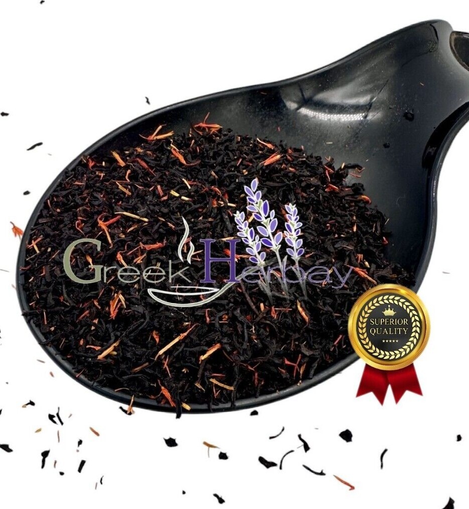 Black Tea Red Saffron Loose Leaves Blend 25g – 2kg |Krokos Kozanis in Filaments|