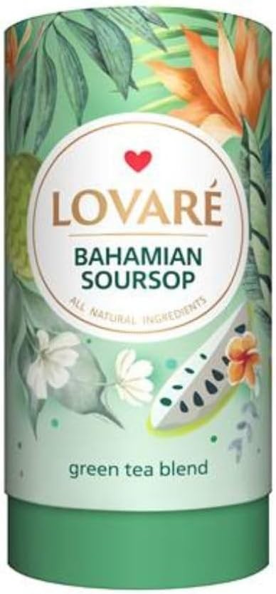 Bahamian Soursop Loose Leaf Tea – 80 g Premium green tea blend with Pieces &