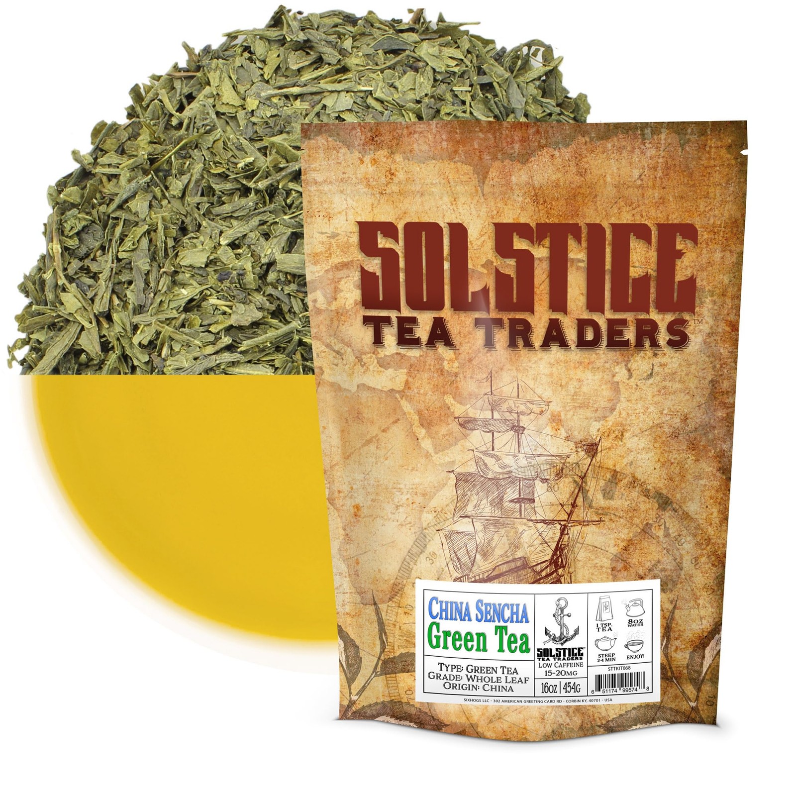 Solstice Loose Leaf Sencha Green Tea Japanese Style Bulk 16 oz 1 LB Bag
