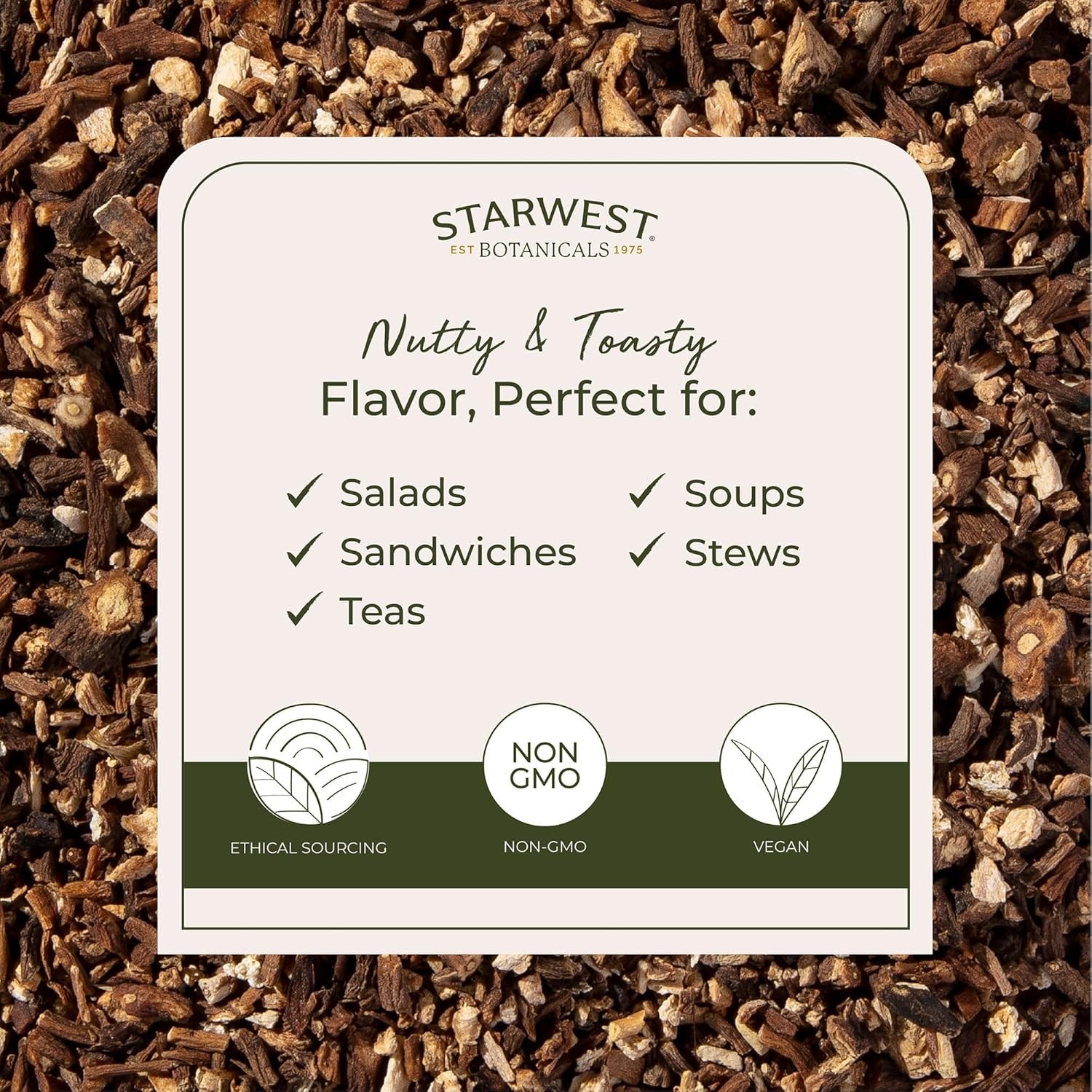 Starwest Botanicals Organic Raw Dandelion Root – Loose Leaf Herbal Tea, Cut