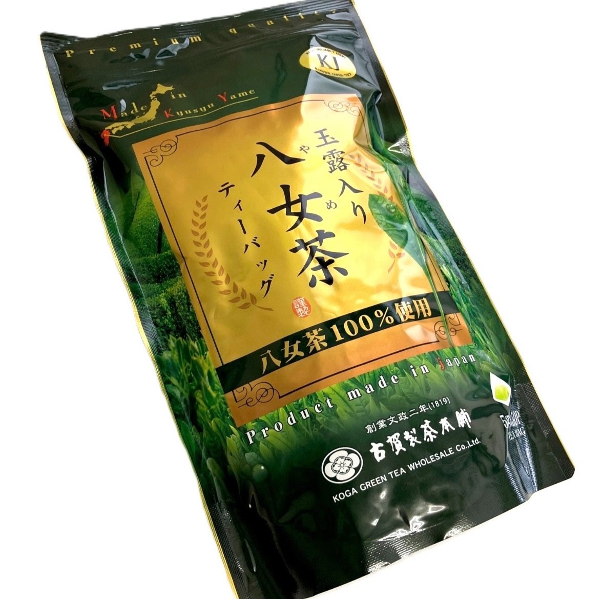 Koga Seicha Honpo Yame Tea with Gyokuro – 5g × 50 Teabags (Yamecha, Japan)