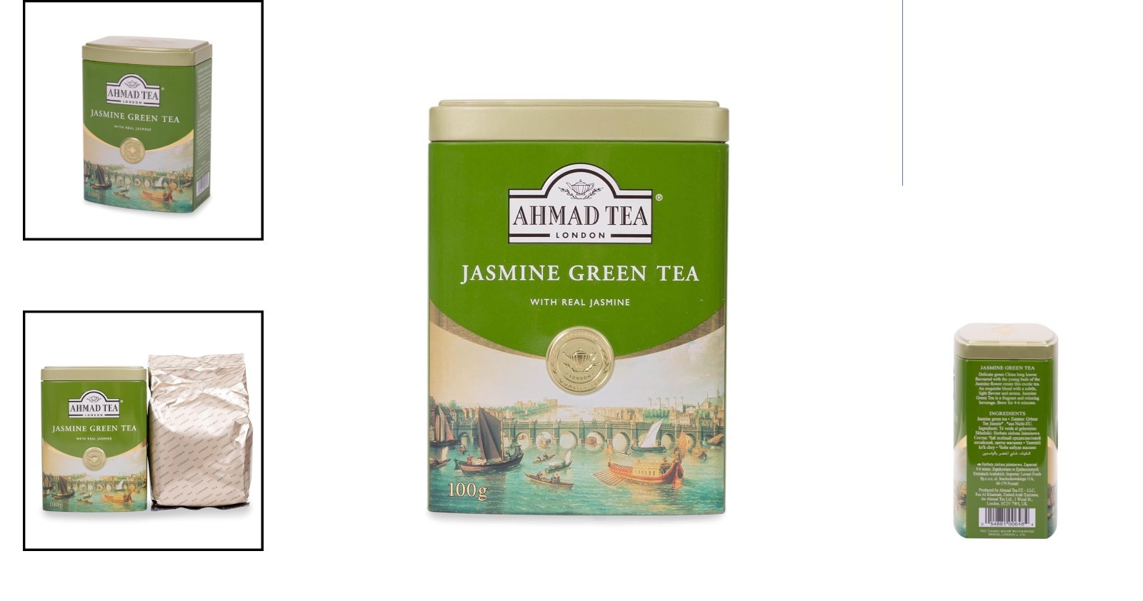 Ahmad Jasmine Green Tea – 3.53 Ounce Loose Leaves for Immunity & Heart Health
