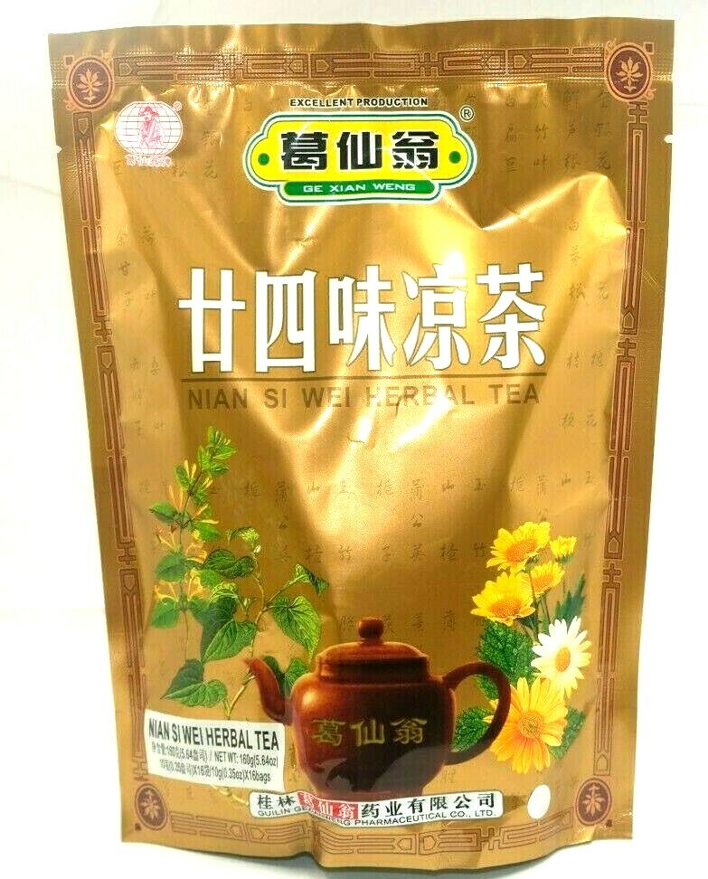 Ge Xian Weng Nian SI Wei Herbal Tea 16 Tea Bags 廿四味清凉茶