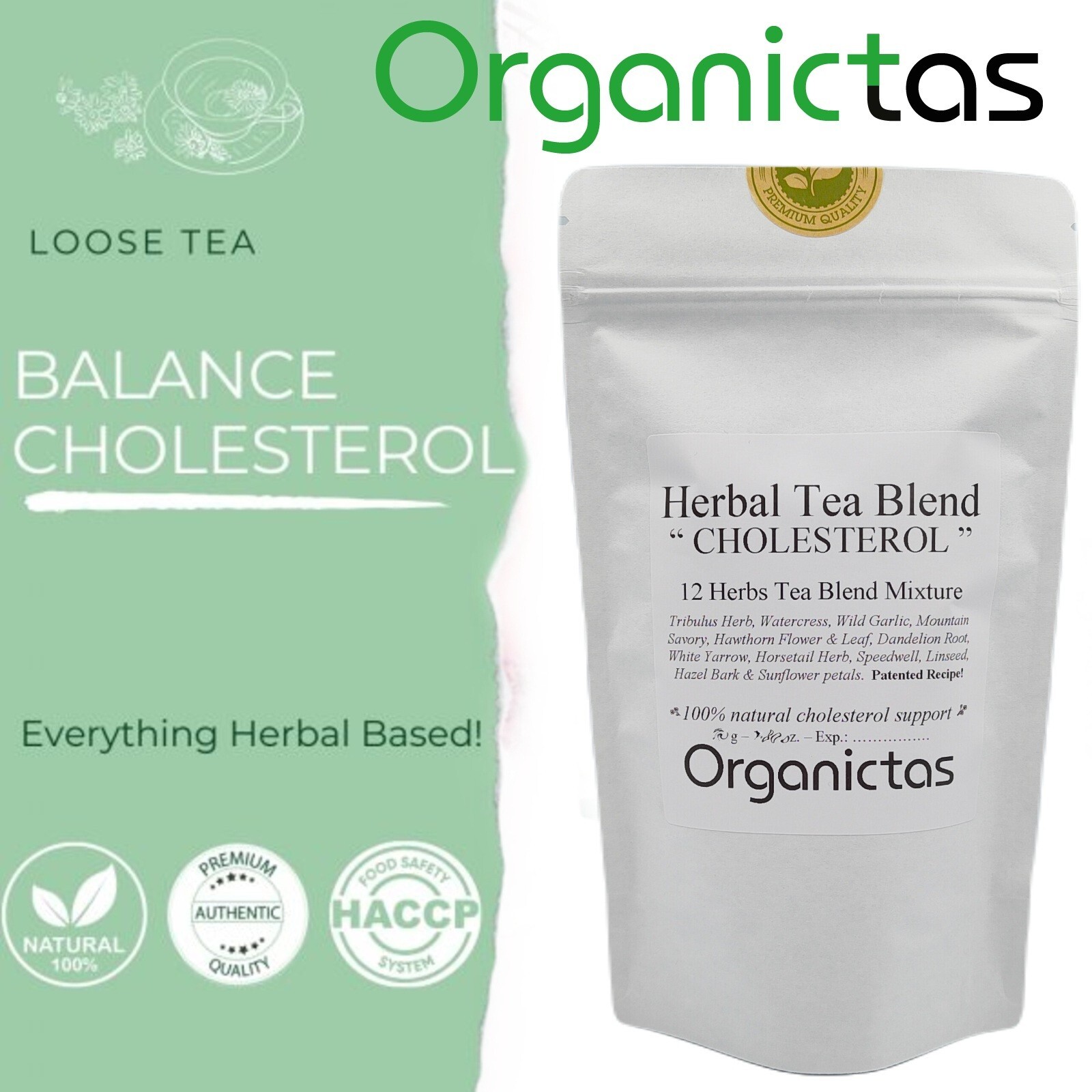 Herbal Tea for High and Bad Cholesterol – 12 organic herbs herbal diet support