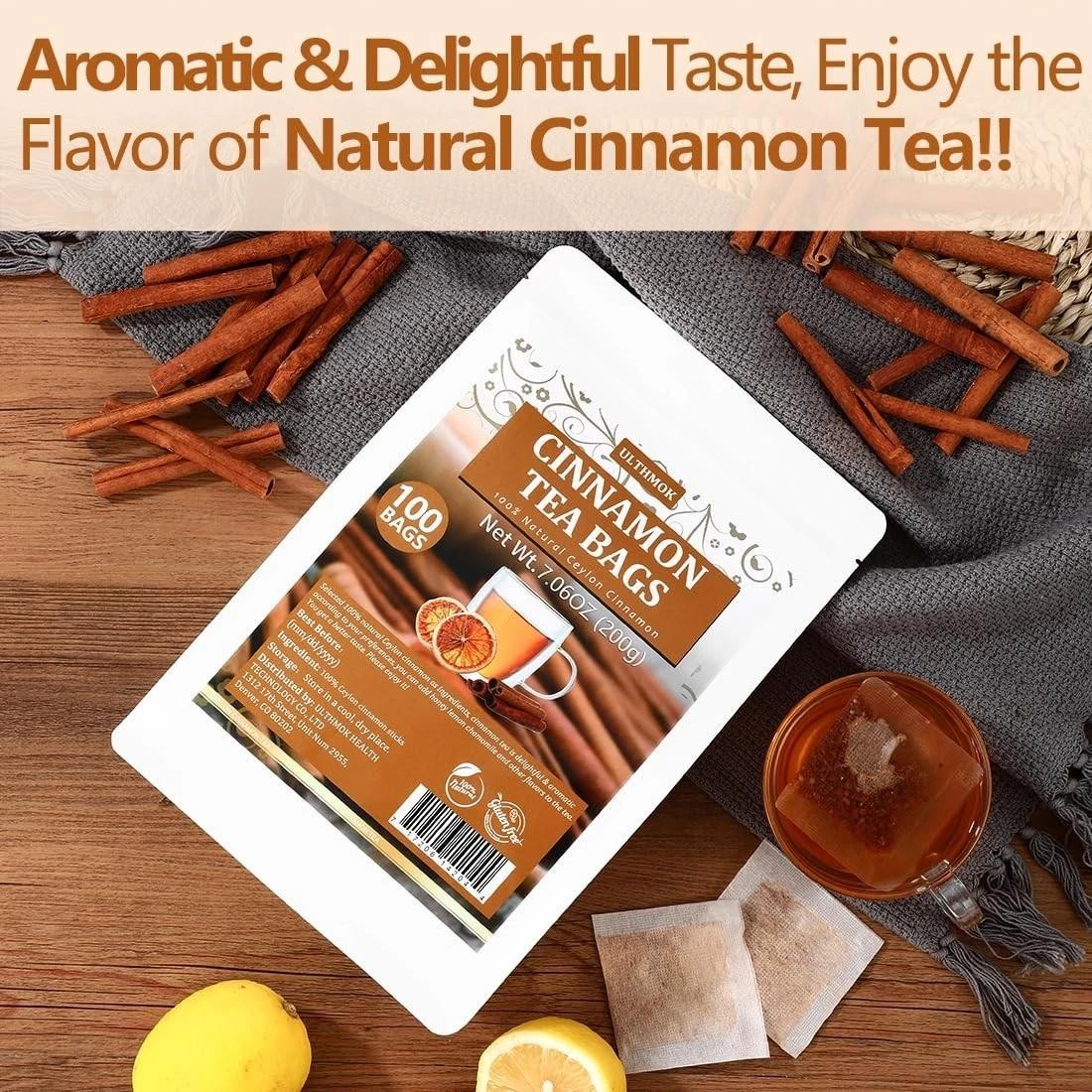 Premium 100 Pure Ceylon Cinnamon Tea Bags, Made with 100% Ceylon Cinnamon Sticks