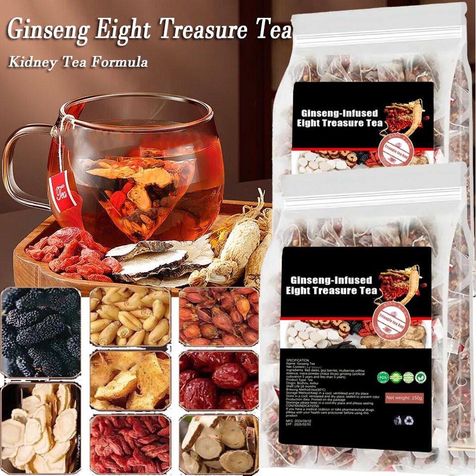 Ginseng Five Treasure Tea – Kidney Support, Red Date Herbal Blend 30-150 bags