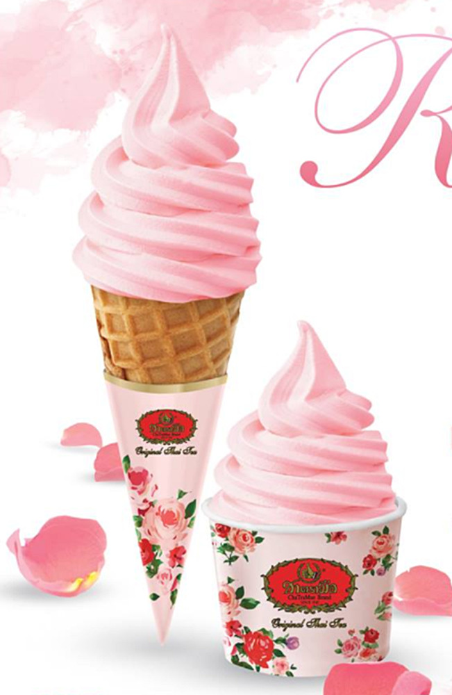 Cha Tra Mue Oolong Tea Powder Mixed Rose Petals Soft Serve 2×30 Sachets Halal