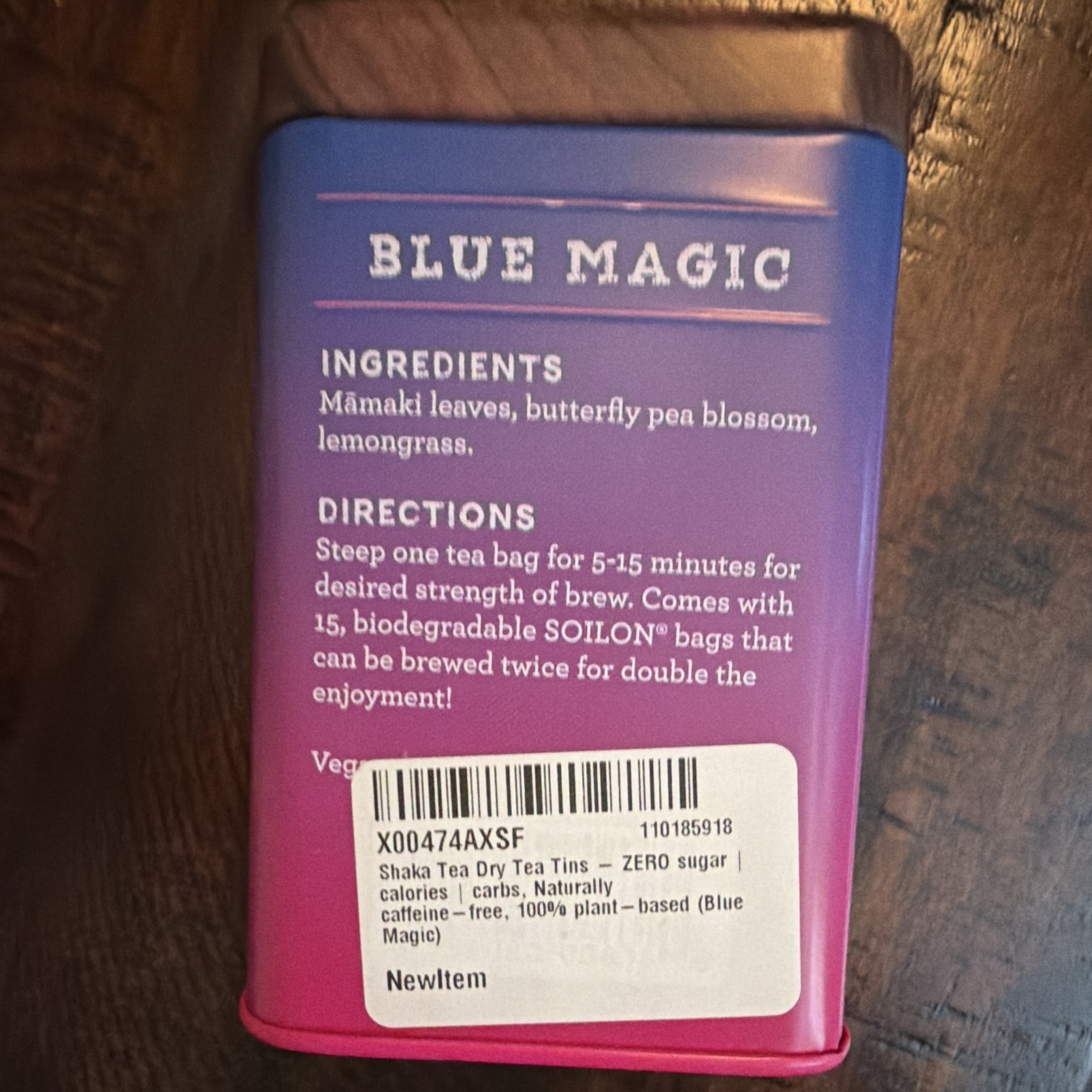 Shaka Tea Hawaii Blue Magic Herbal Tea Bags Caffeine-Free Lemongrass 15 30g