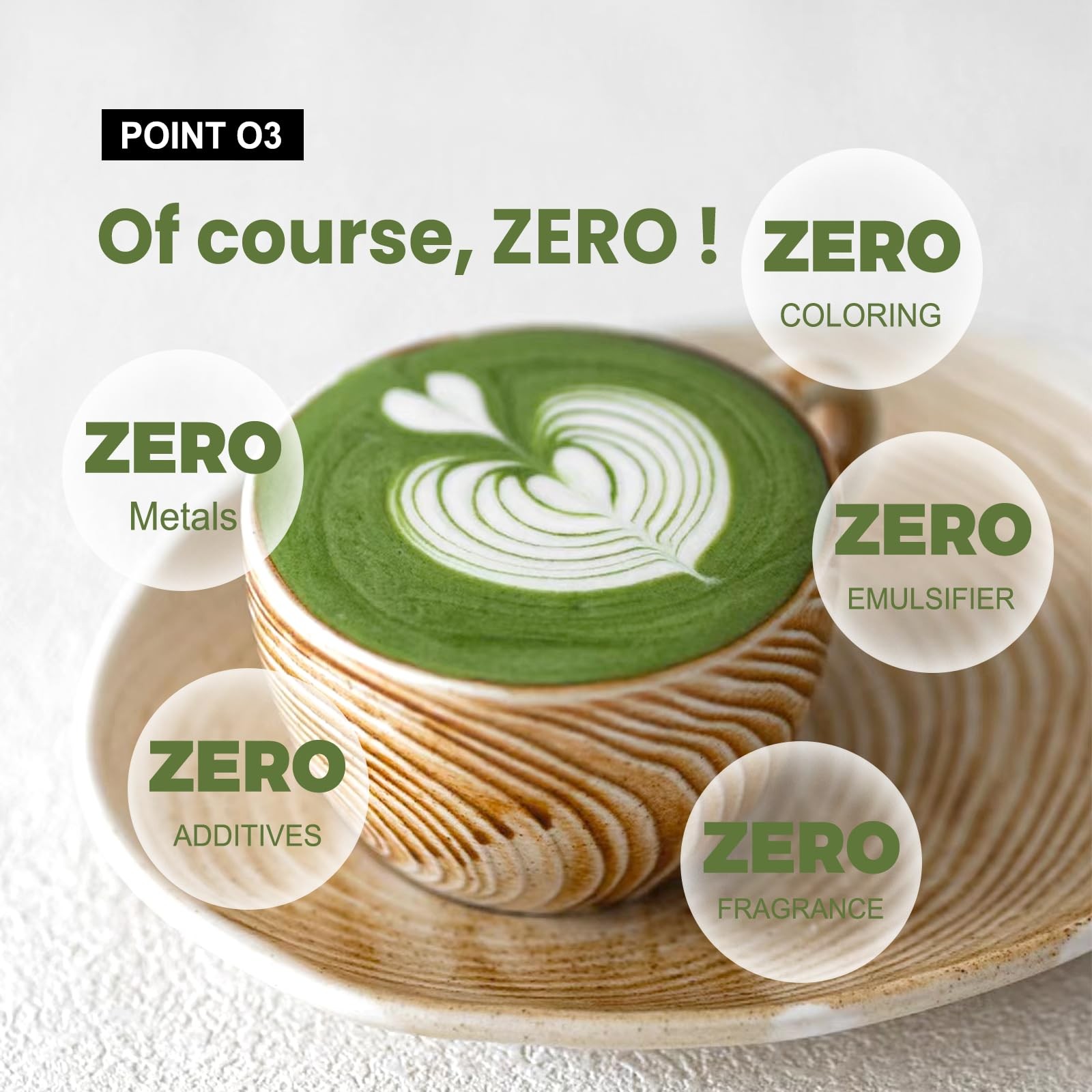 New Latte Green Tea Powder Single Pack, Premium Barista Science Blend Individual