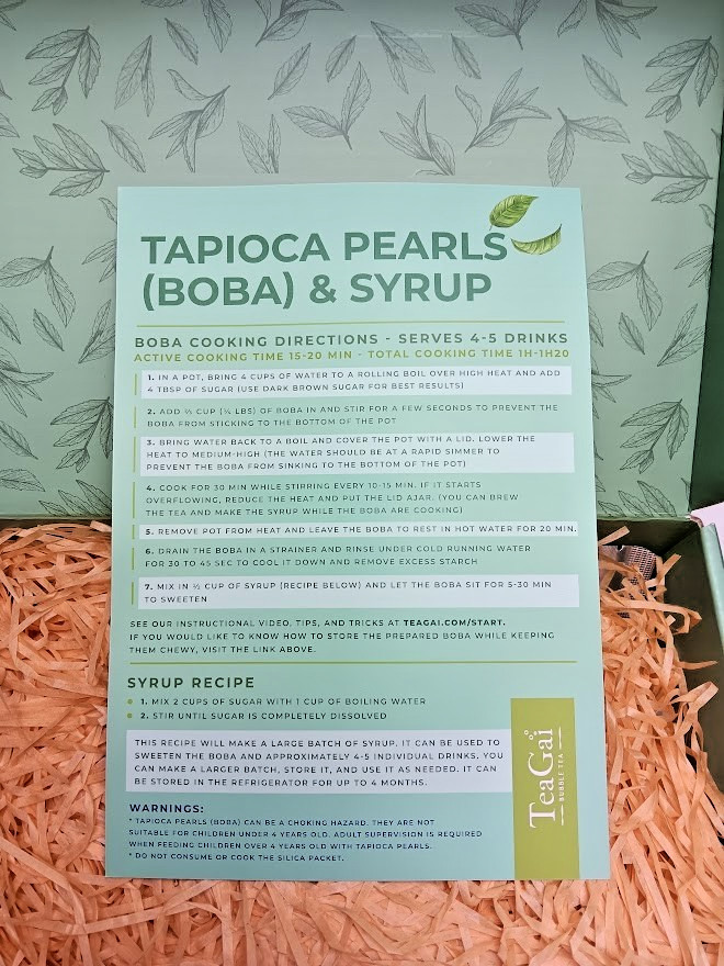 TeaGal Bubble Tea Kit w/ 4 Reusable Straws Earl Grey Black Jasmine Green