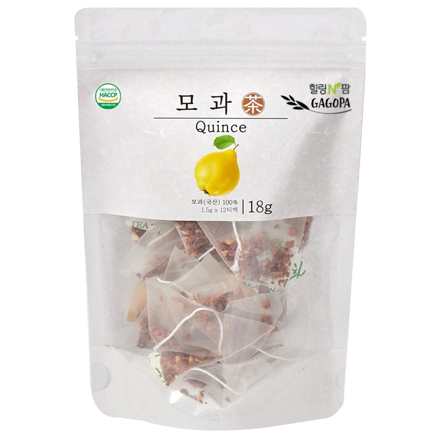 [GAGOPA] 100% Pure quince Natural Herbal Tea, 1.5g x 12 Teabags (5-Pack, 60ea)