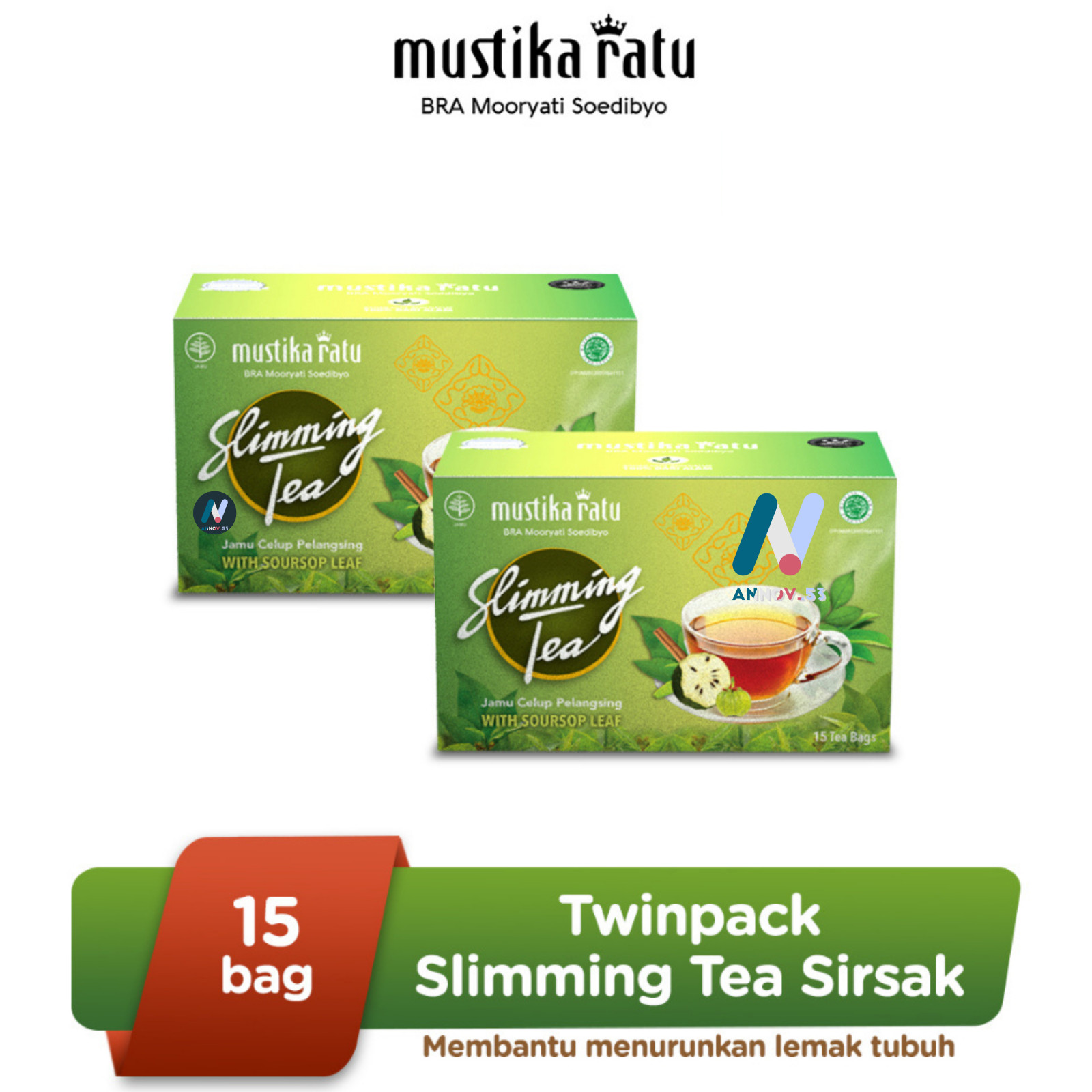 MUSTIKA RATU Herbal Slim Soursop Tea Immune Antioxidant Weight Loss Fat Burn 2X