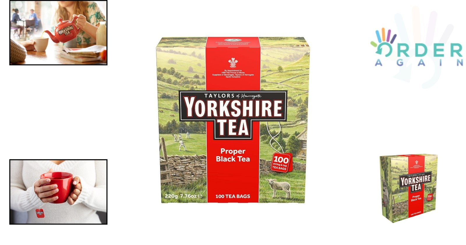Black Tea Bags Yorkshire Red 100 Count Refreshing Classic Breakfast Blend