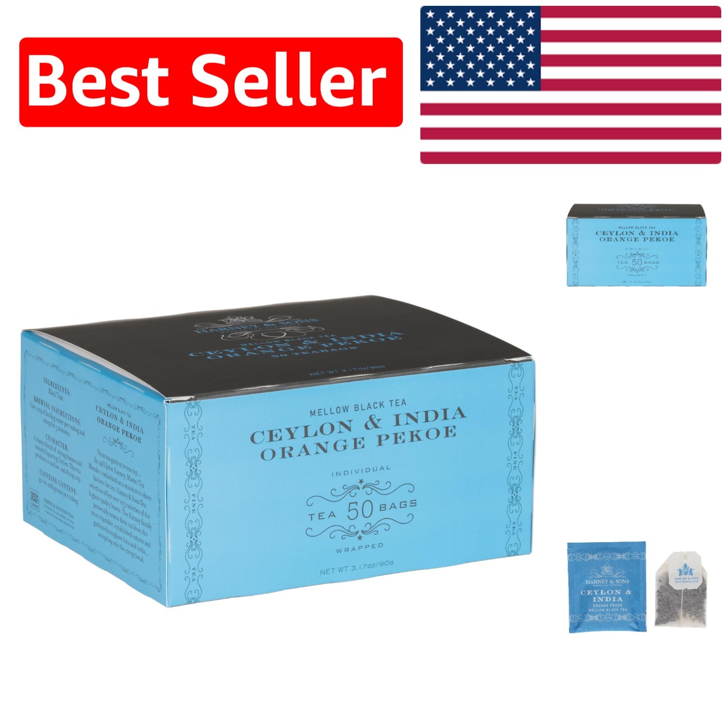 Classic Orange Pekoe Tea, 50 Kosher Teabags – Mellow Black Tea for Relaxation