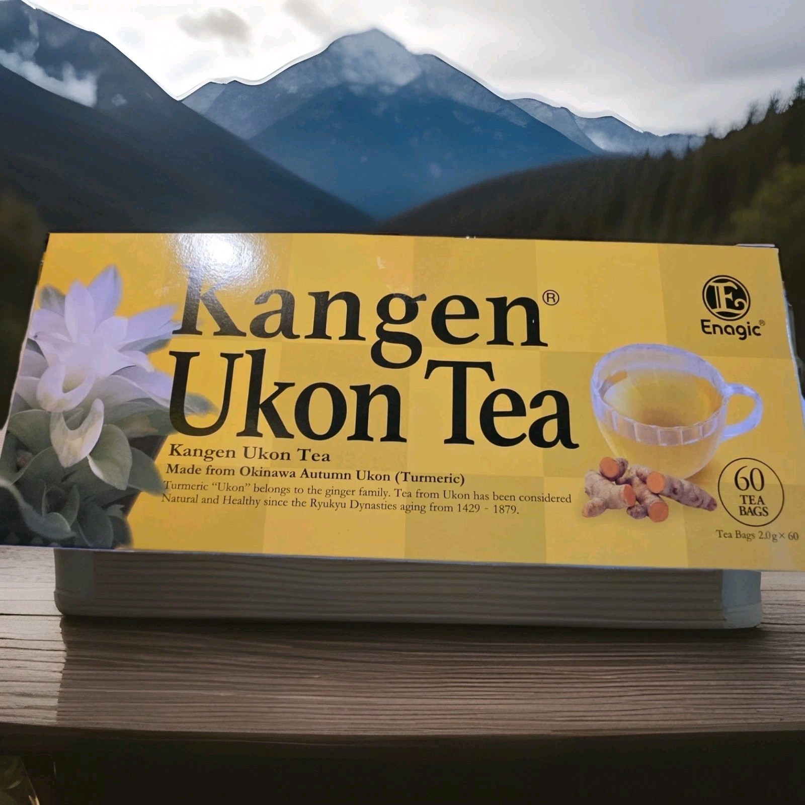 Kangen Ukon Turmeric Tea 60 Bags 100% Organic by Enagic – Sealed New 4 Boxes