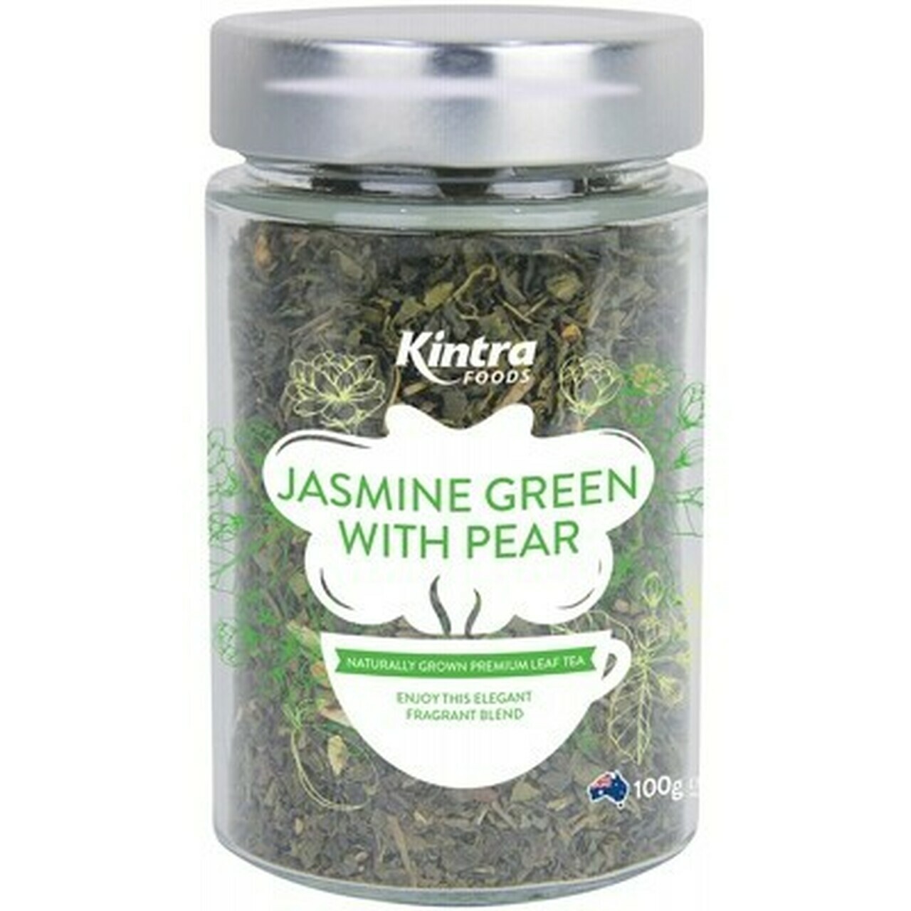 Kintra Foods JASMINE GREEN with PEAR Naturally Grown Premium Leaf Tea 3.5 oz