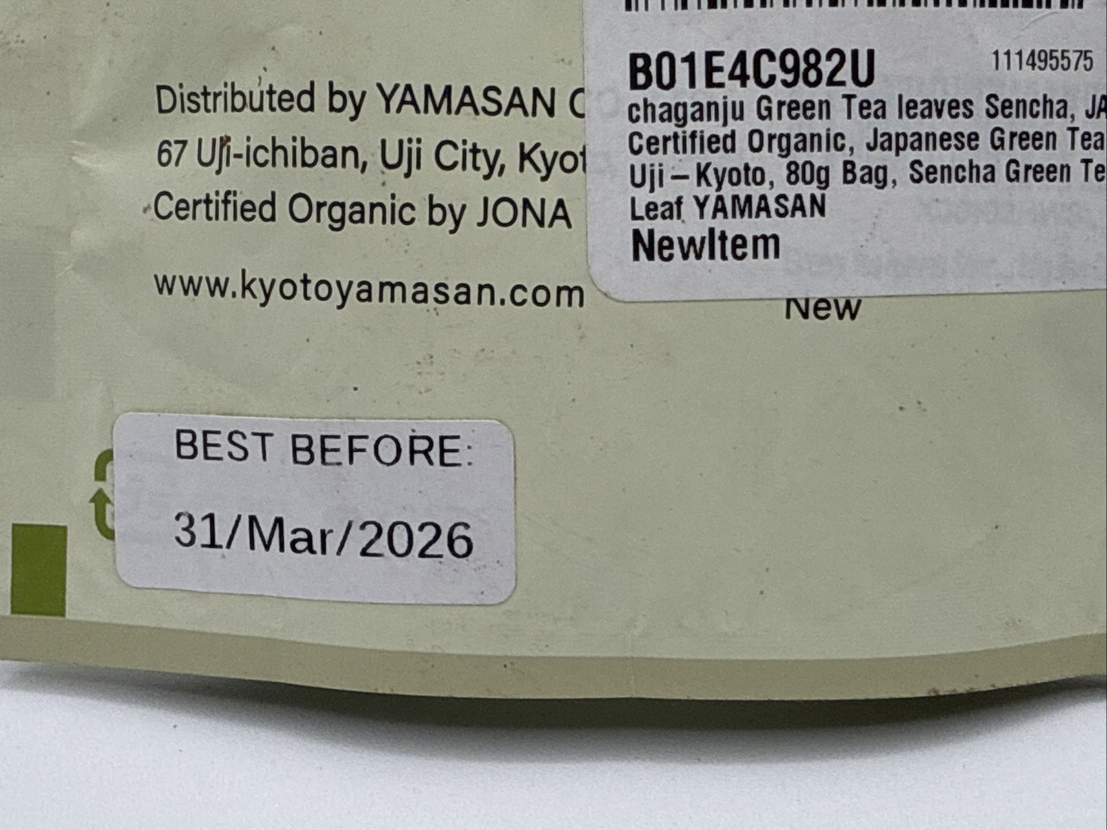 Green Tea Loose Leaf Sencha Bulk, JAS Certified Organic, Japan, 80g Bag