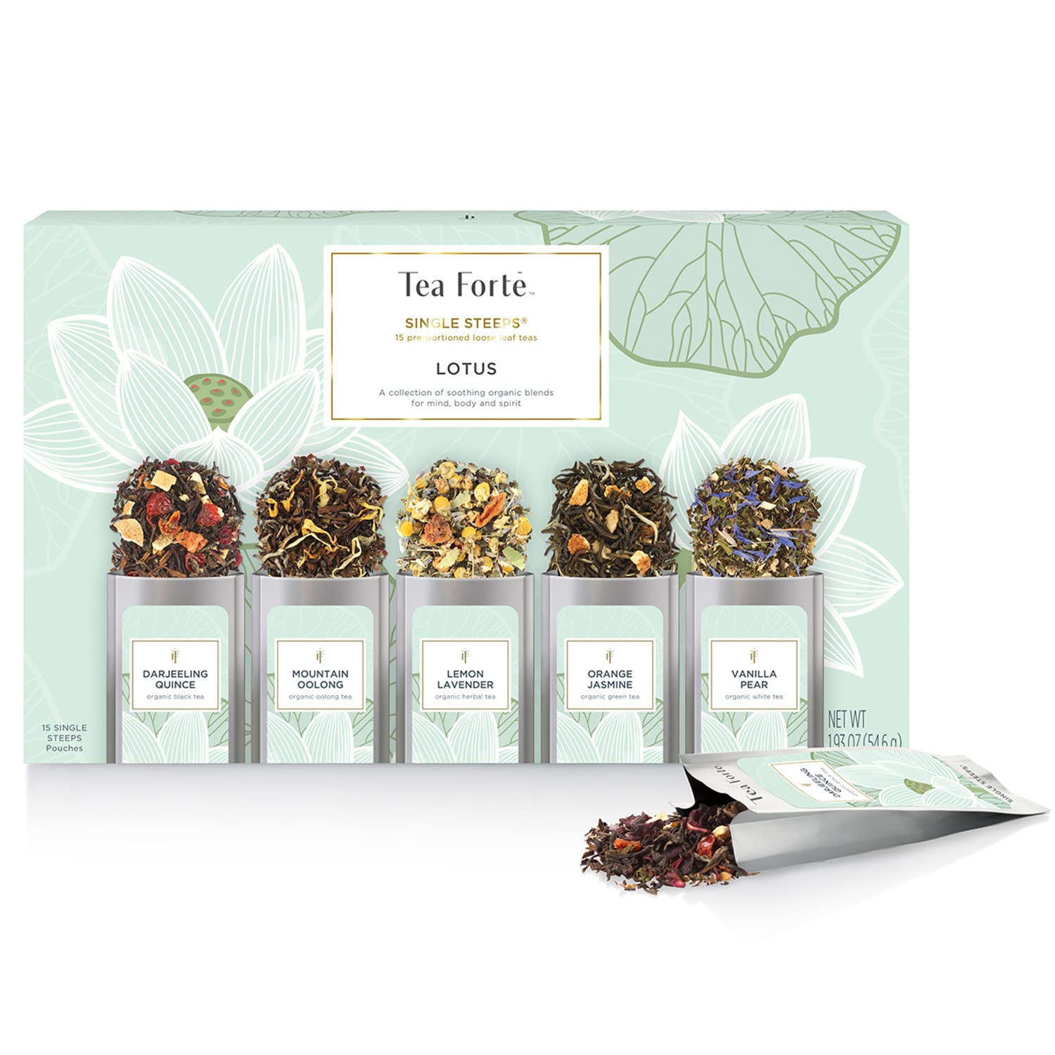 Tea Forte Lotus Single Steeps Loose Leaf Premium Mother’S Day Tea Gift Set Sampl