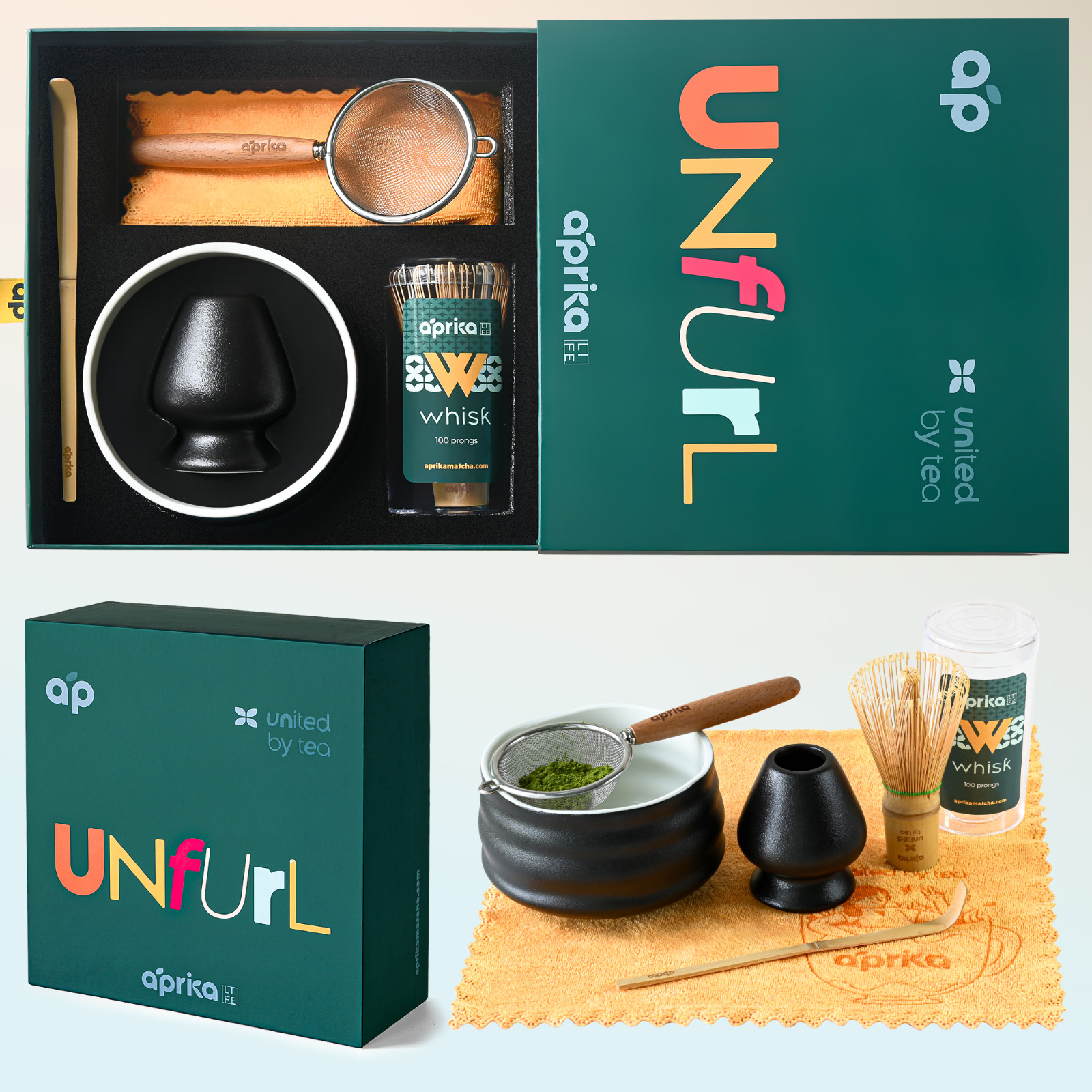Complete Matcha Starter Set: Bowl, Holder, Whisk, Scoop, Sifter, Tea Cloth