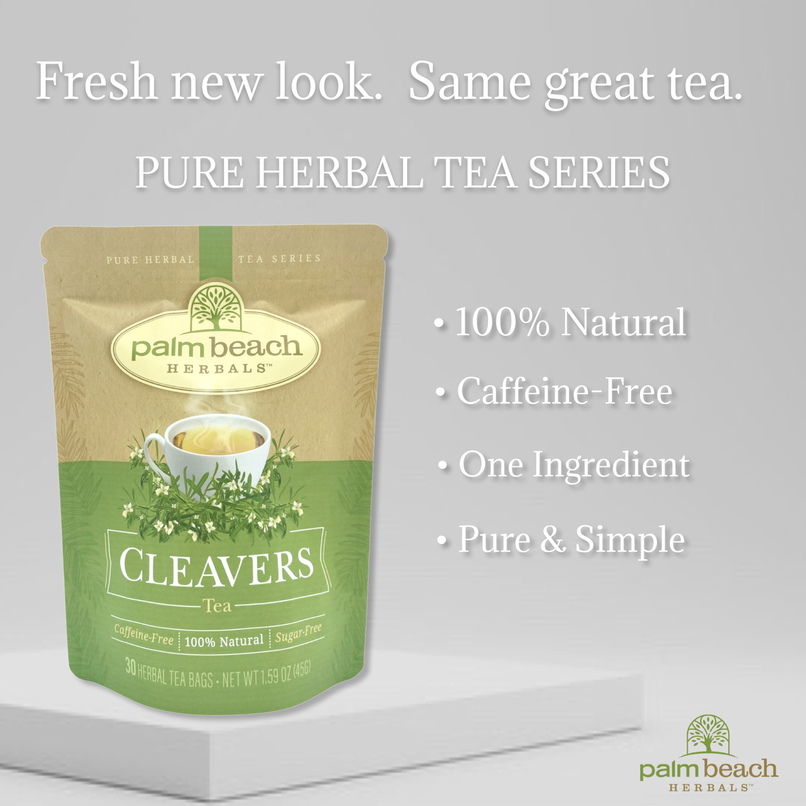 Cleavers Tea by Palm Beach Herbals | 30ct, Caffeine-Free