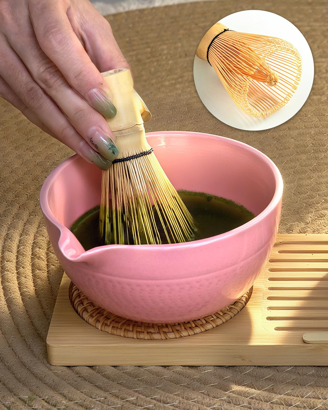 Mimiio Pink Matcha Whisk Set, 5 Pcs – Pink, Ceramic & 5 –