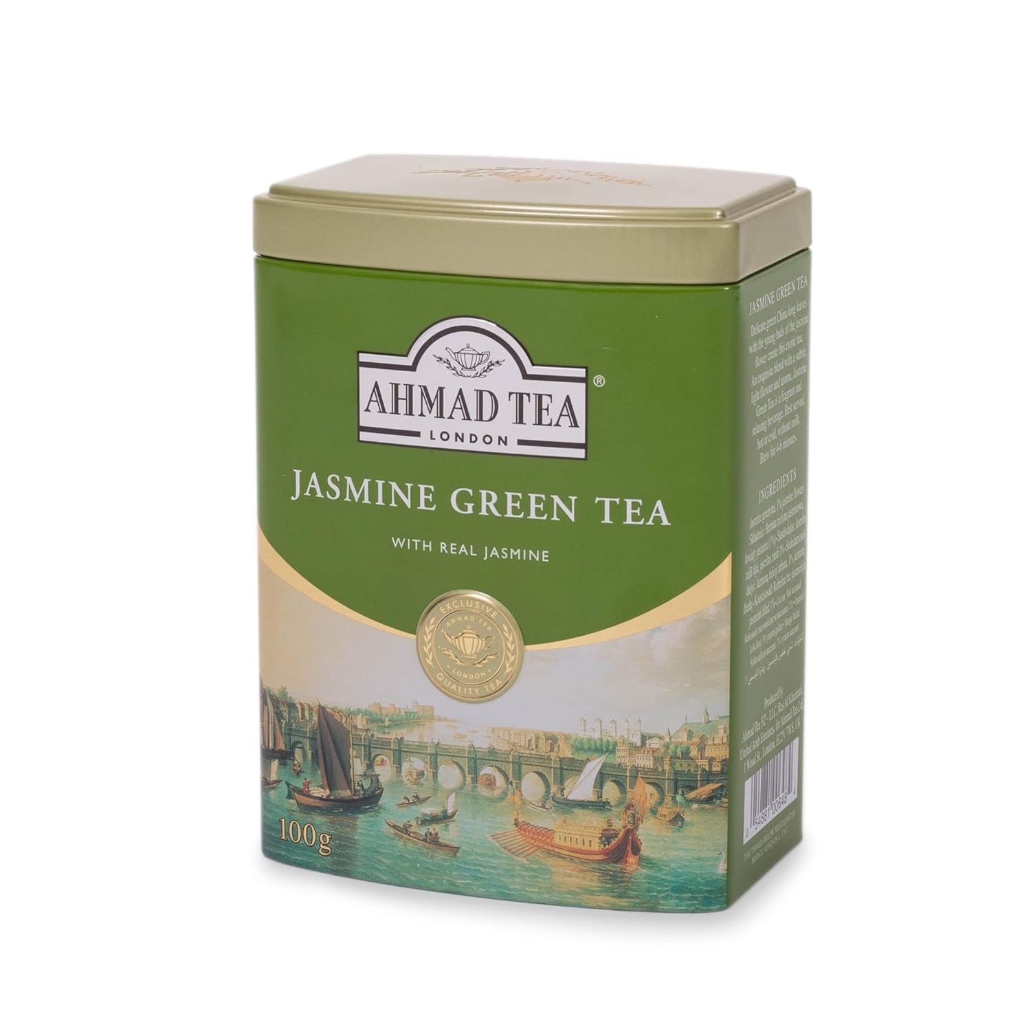 Ahmad Jasmine Green Tea – 3.53 Ounce Loose Leaves for Immunity & Heart Health