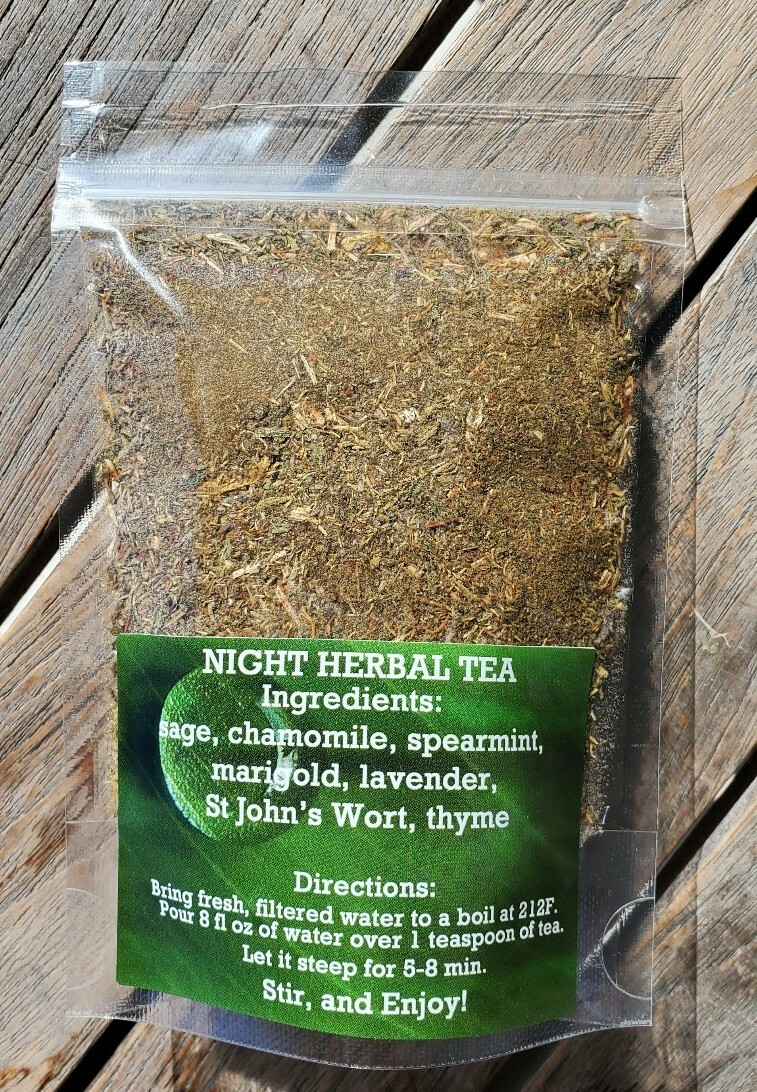 NIGHT Calming, Stress-Relieving Herbal Loose Leaf Tea Blend 1 oz