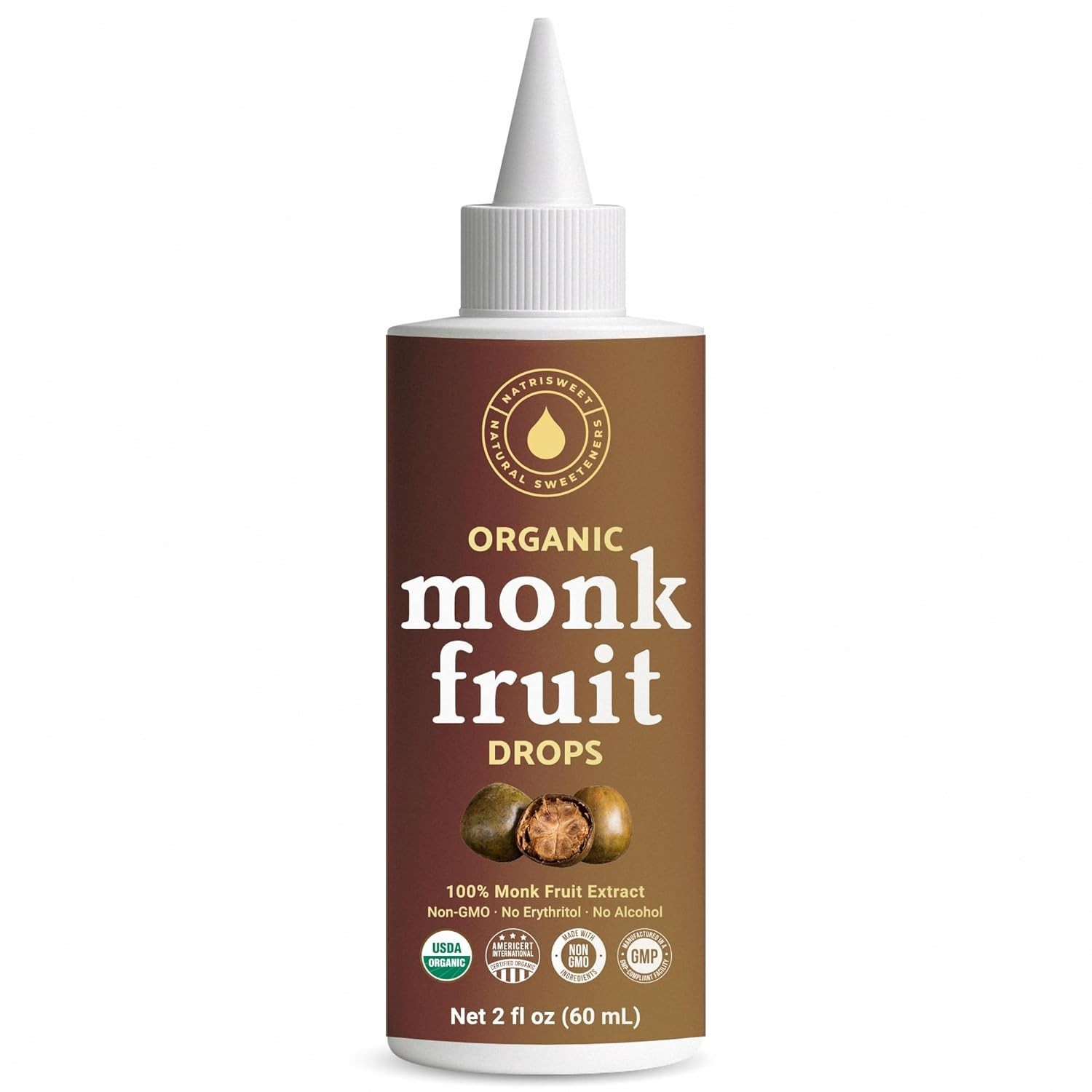 Organic Monk Fruit Liquid Sweetener Drops, 100% Pure Extract, Zero Sugar & No…