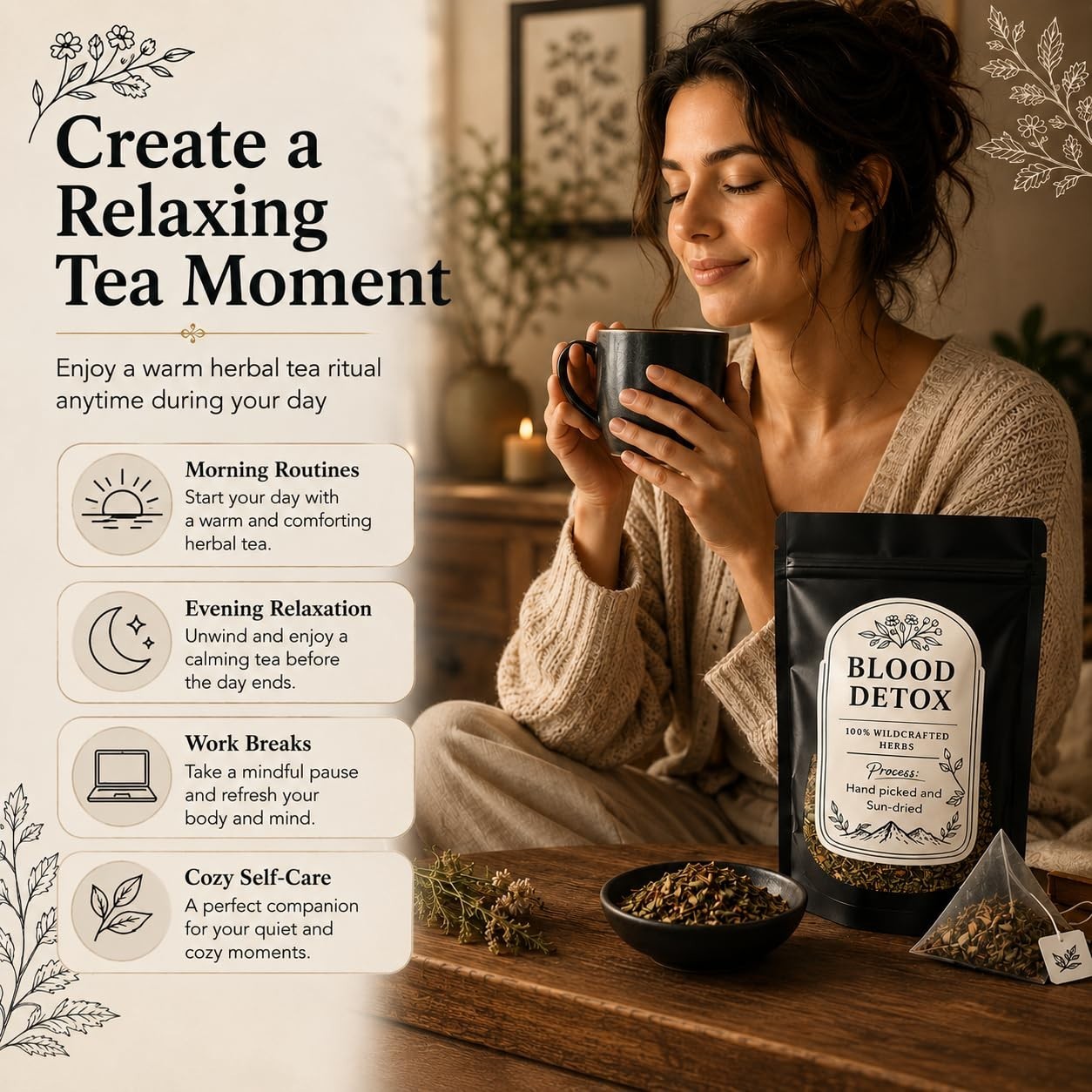Blood Detox Tea Jamaica Herbal Loose Leaf Blend Caffeine Free 170g Natural Tea