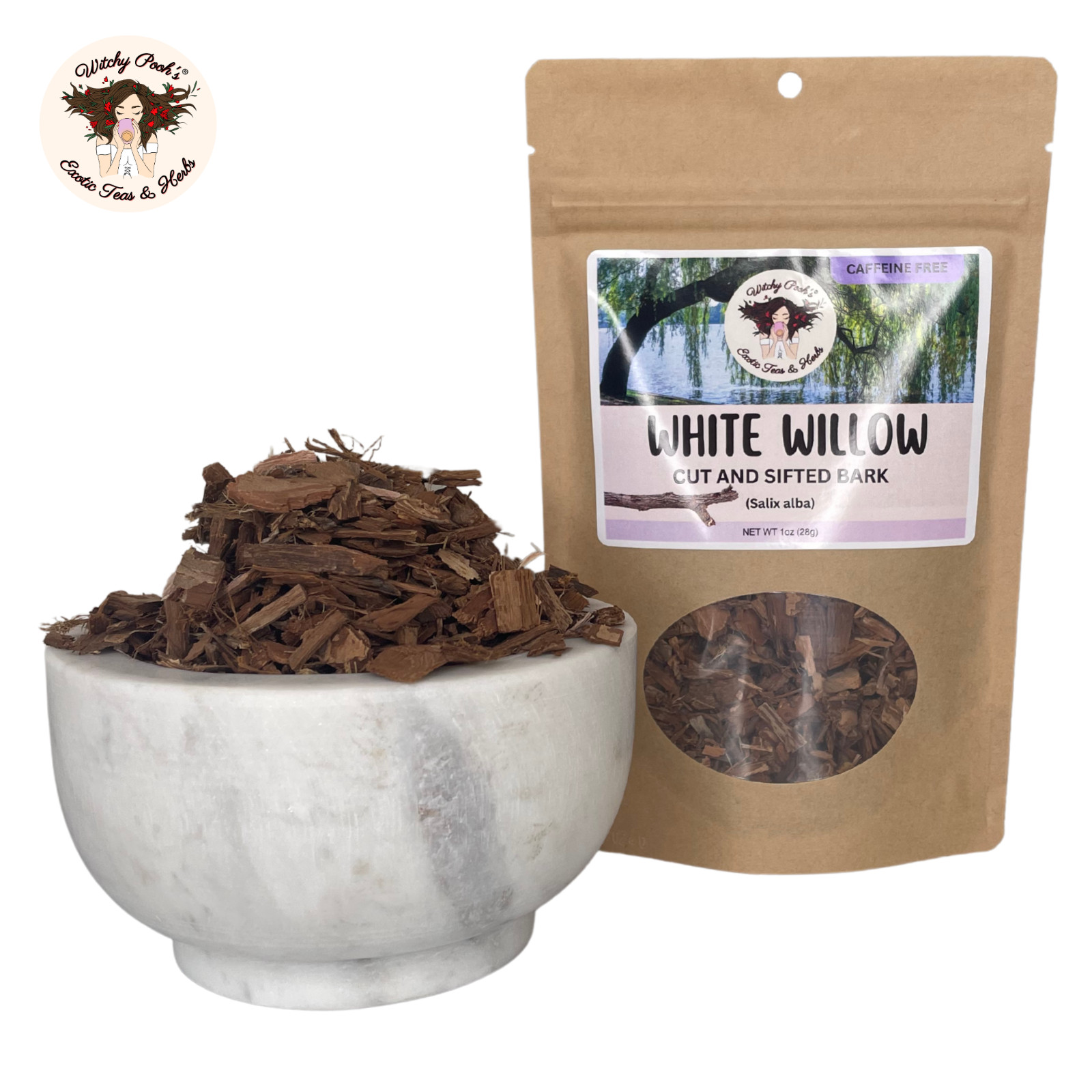 Witchy Pooh’s White Willow Tea – Cut and Sifted Bark, Caffeine Free