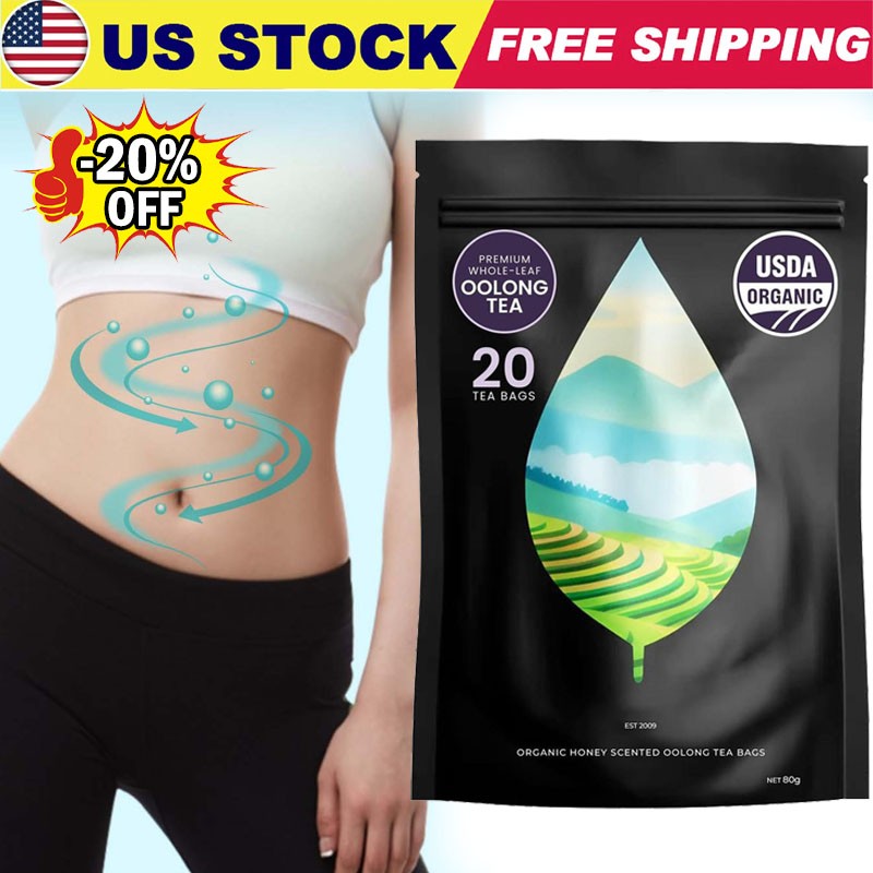 PiPi Tea Organic Oolong Tea Bags – Whole Leaf, 20 Bags (4g Each) – Cortisol & Ca