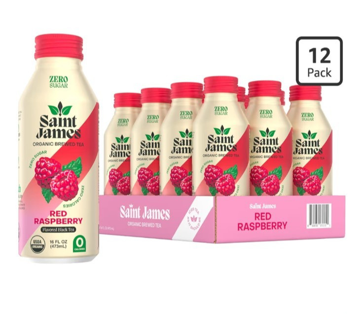 Iced Black Tea Organic Saint James Non-GMO, Gluten Free, Zero Calorie (11 Btls)