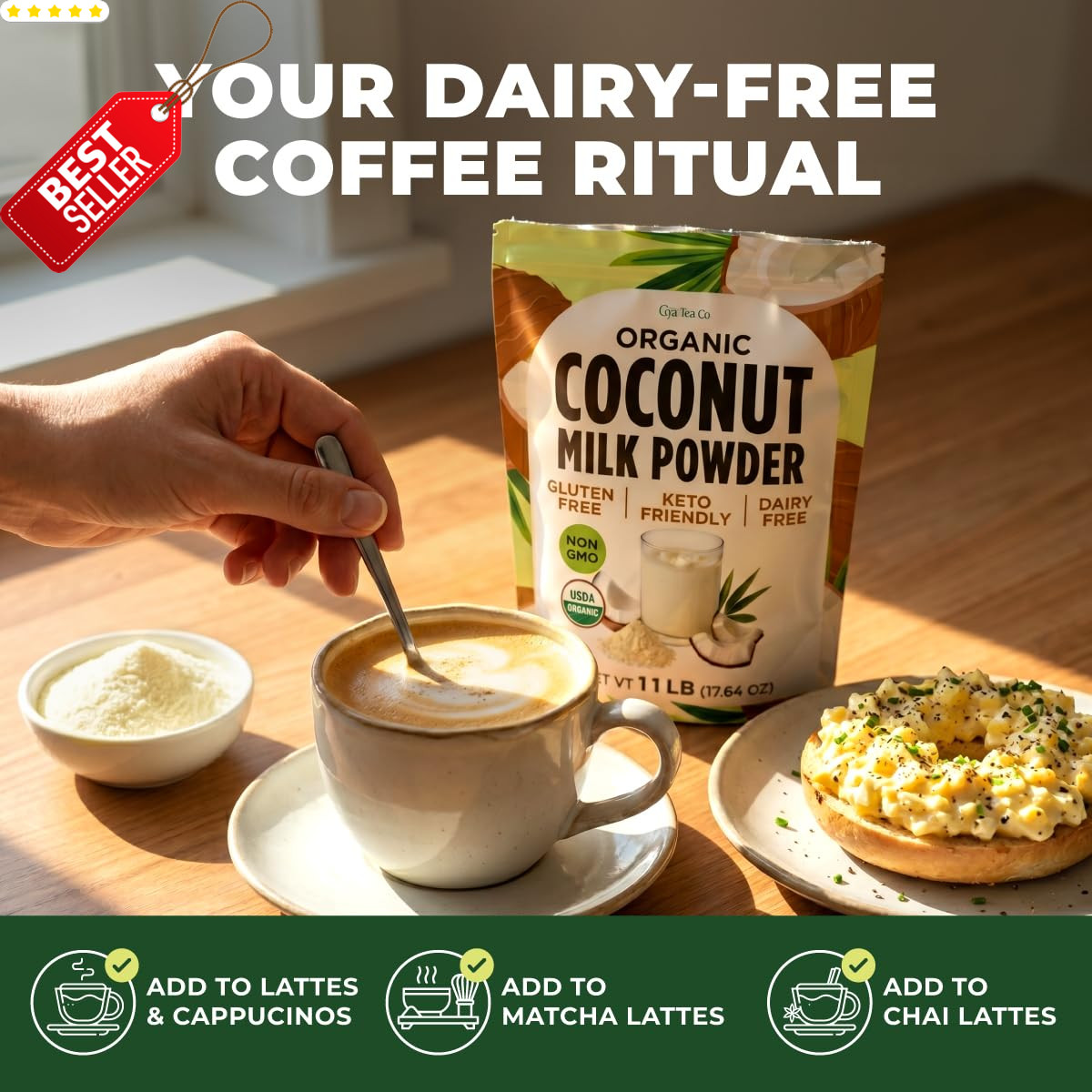 USDA Organic Coconut Milk Powder 17.64 Oz Keto Vegan Dairy Free Creamer – US