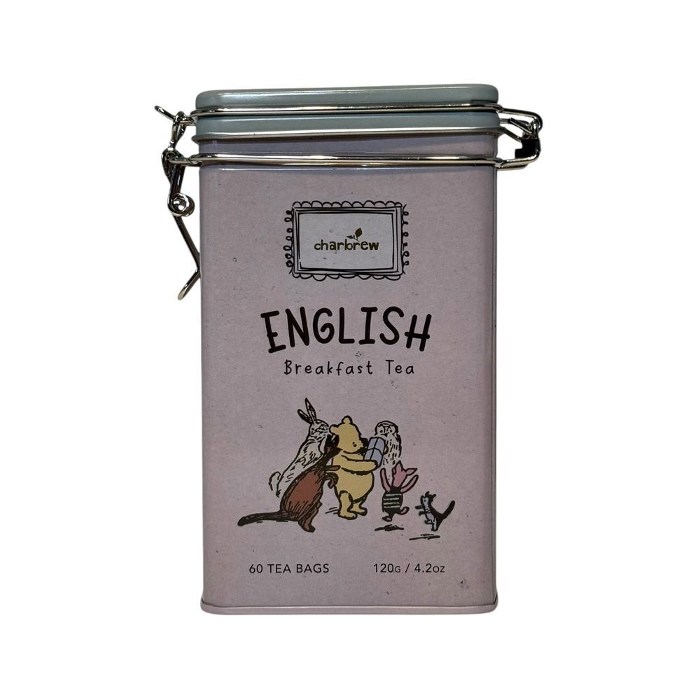Tea Charbrew Winnie The Pooh English Breakfast 60 Bags Exp 11/27 New Locking Tin