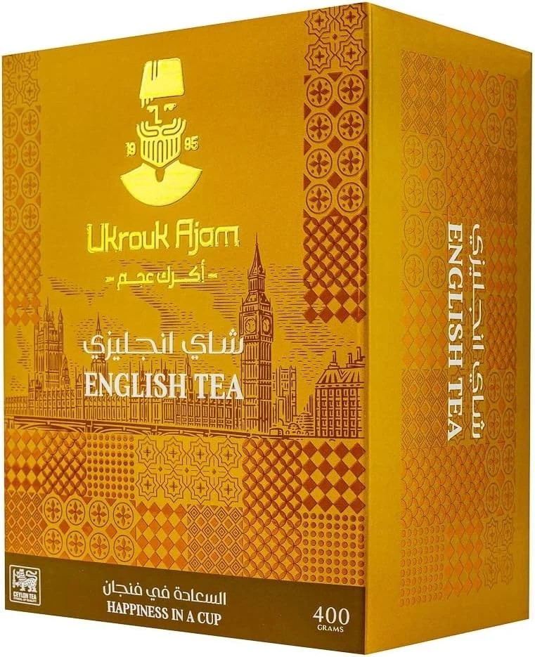 Ukrouk Ajam Pure Ceylon English Black Tea 400grams free shipping world wide