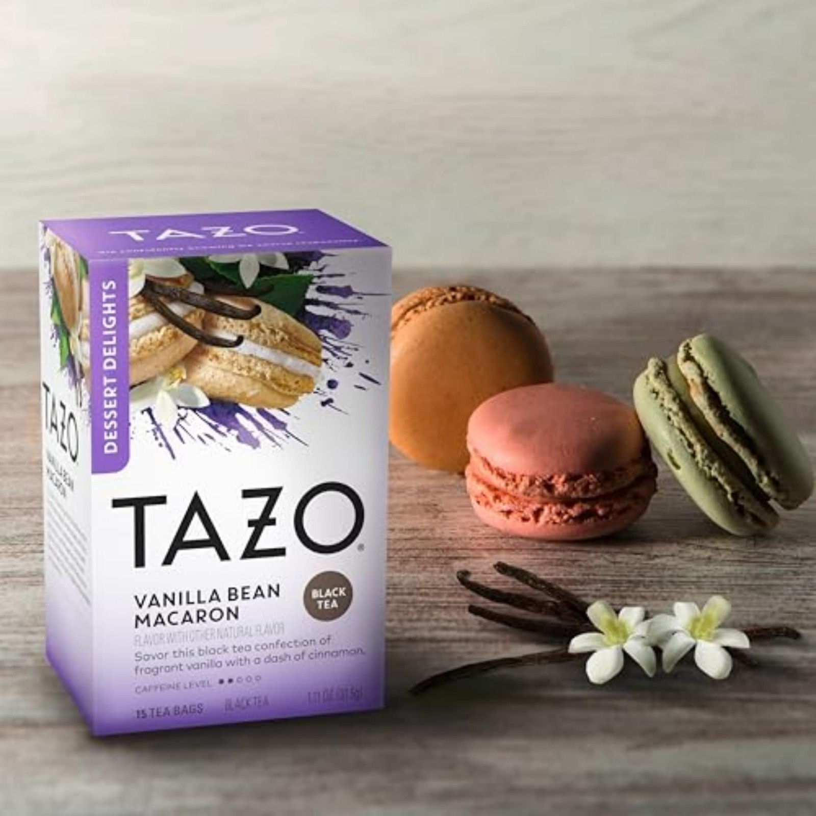 TAZO Dessert Delights Vanilla Bean Macaron Tea Bags, 15 Count (Pack of 6)
